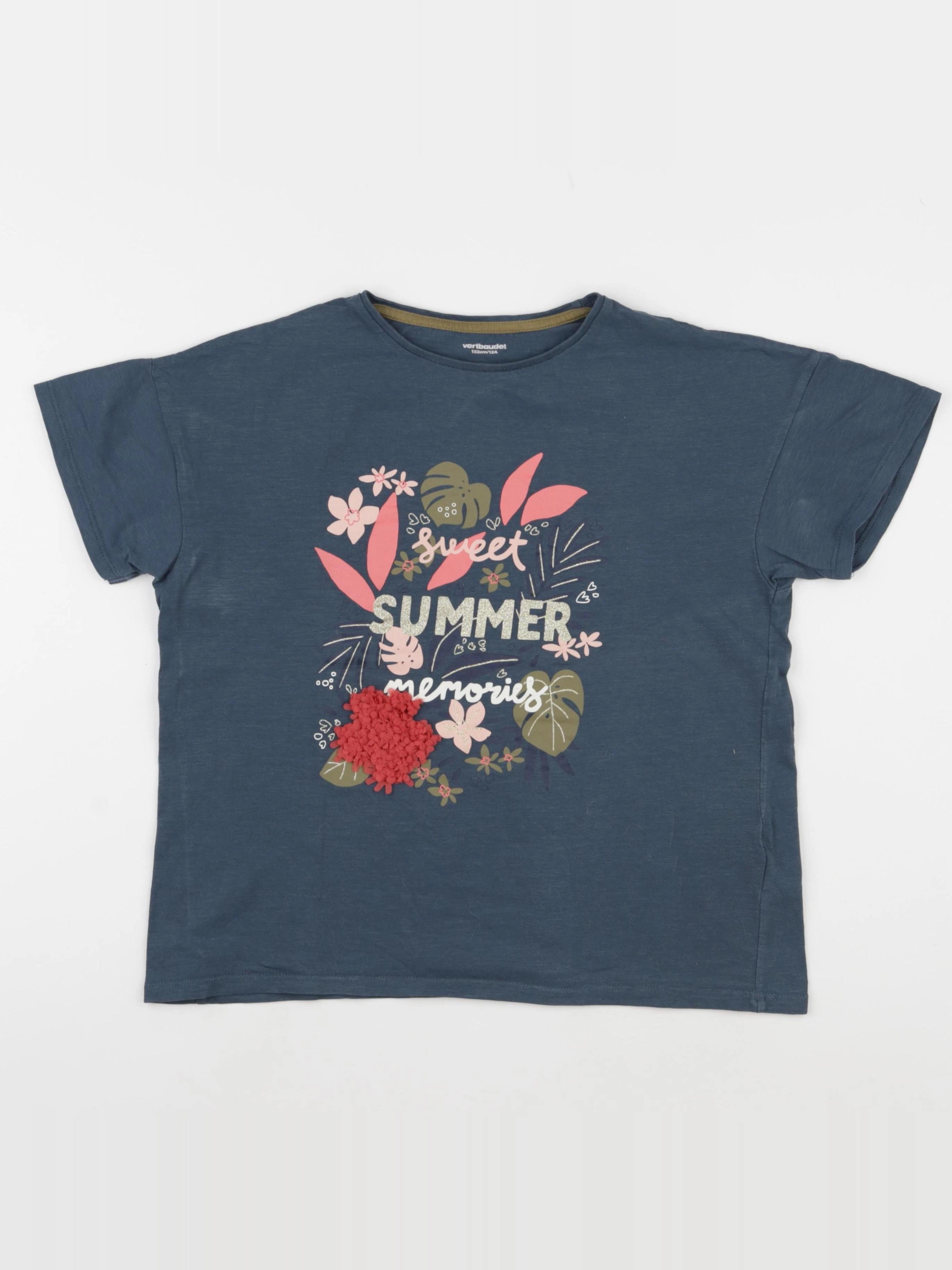 Vertbaudet - tee-shirt bleu - 12 ans