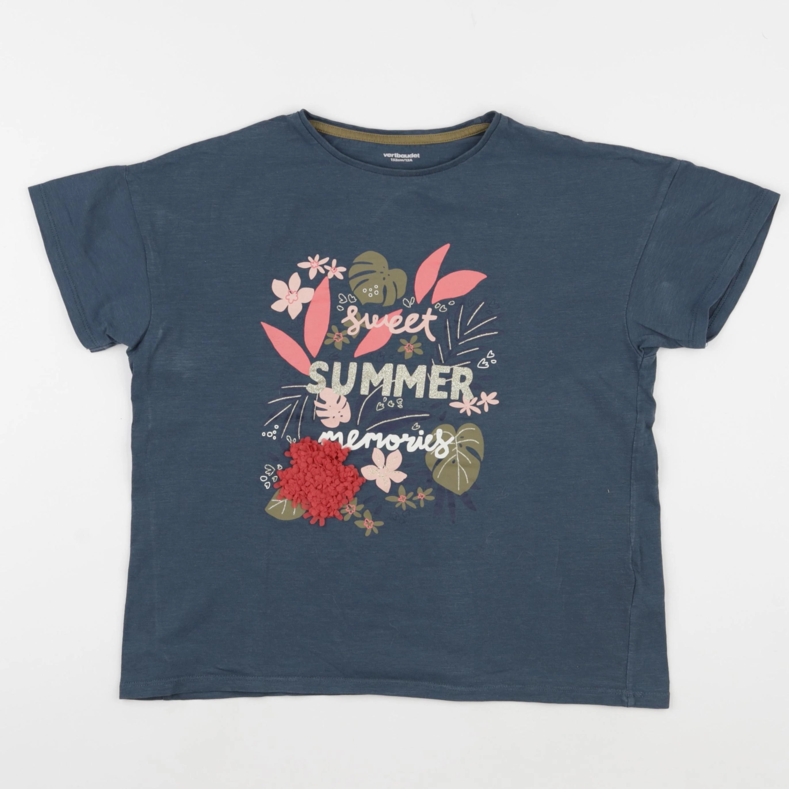 Vertbaudet - tee-shirt bleu - 12 ans