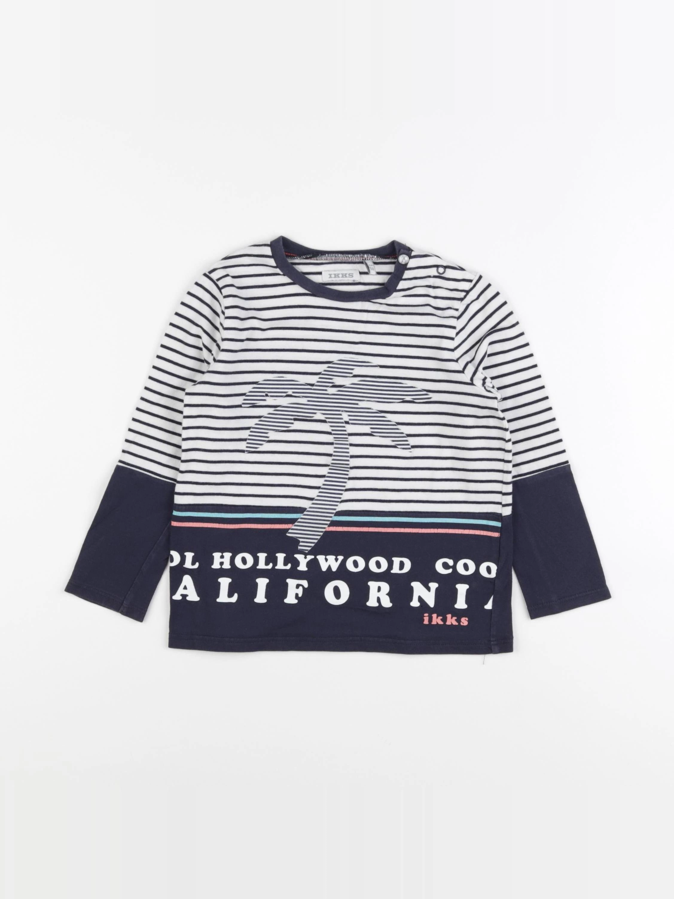 IKKS - tee-shirt blanc, bleu - 3 ans