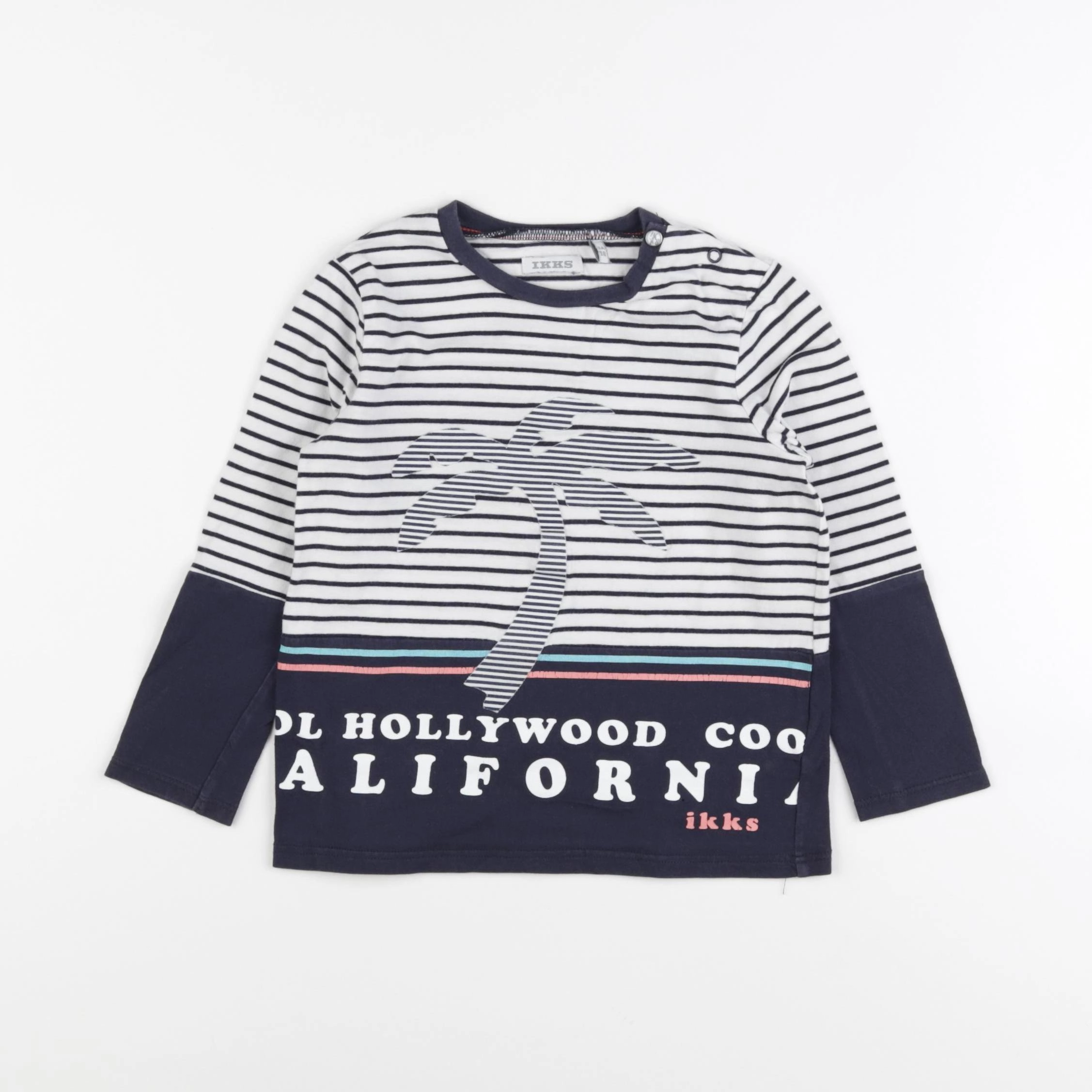IKKS - tee-shirt blanc, bleu - 3 ans