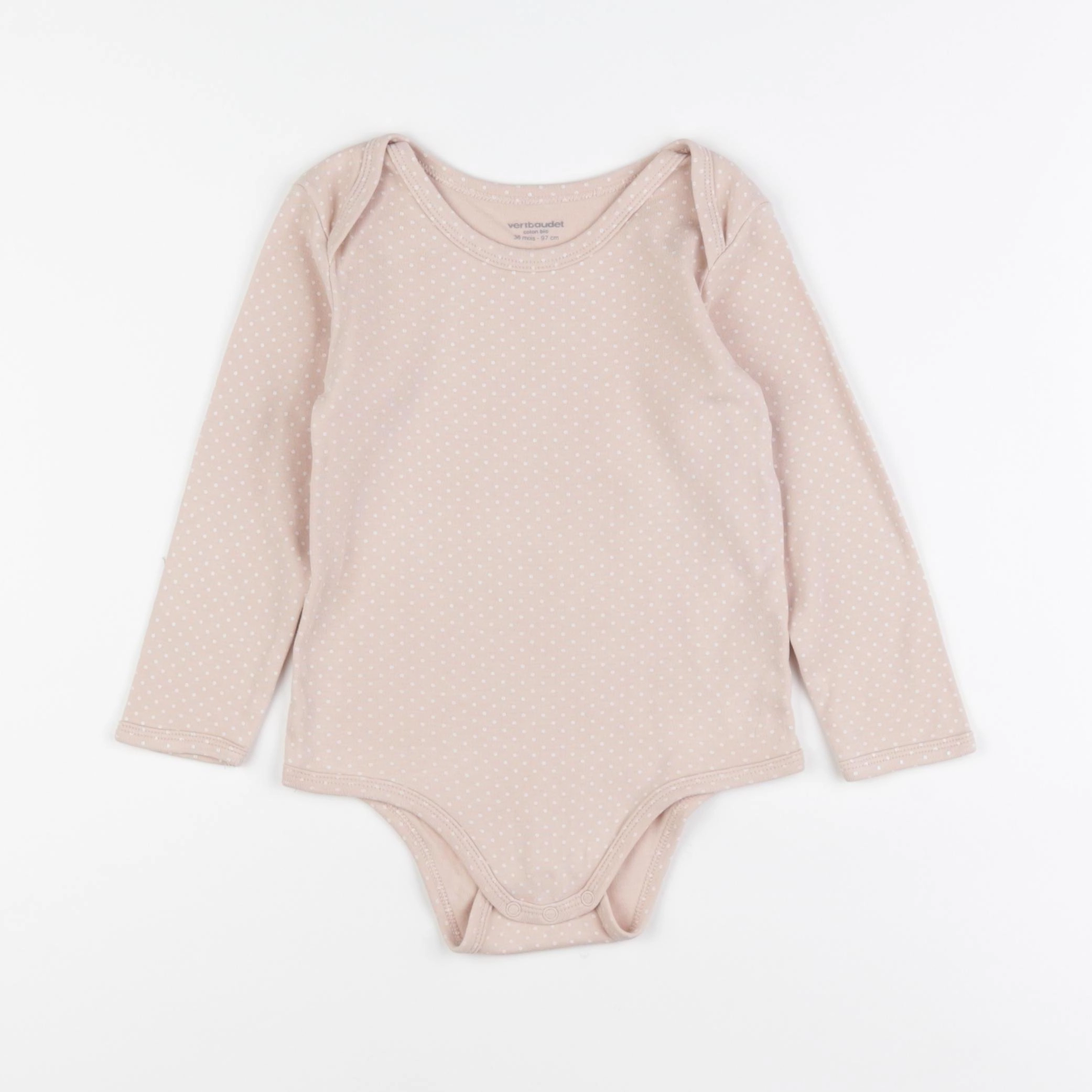 Vertbaudet - body blanc, beige - 36 mois