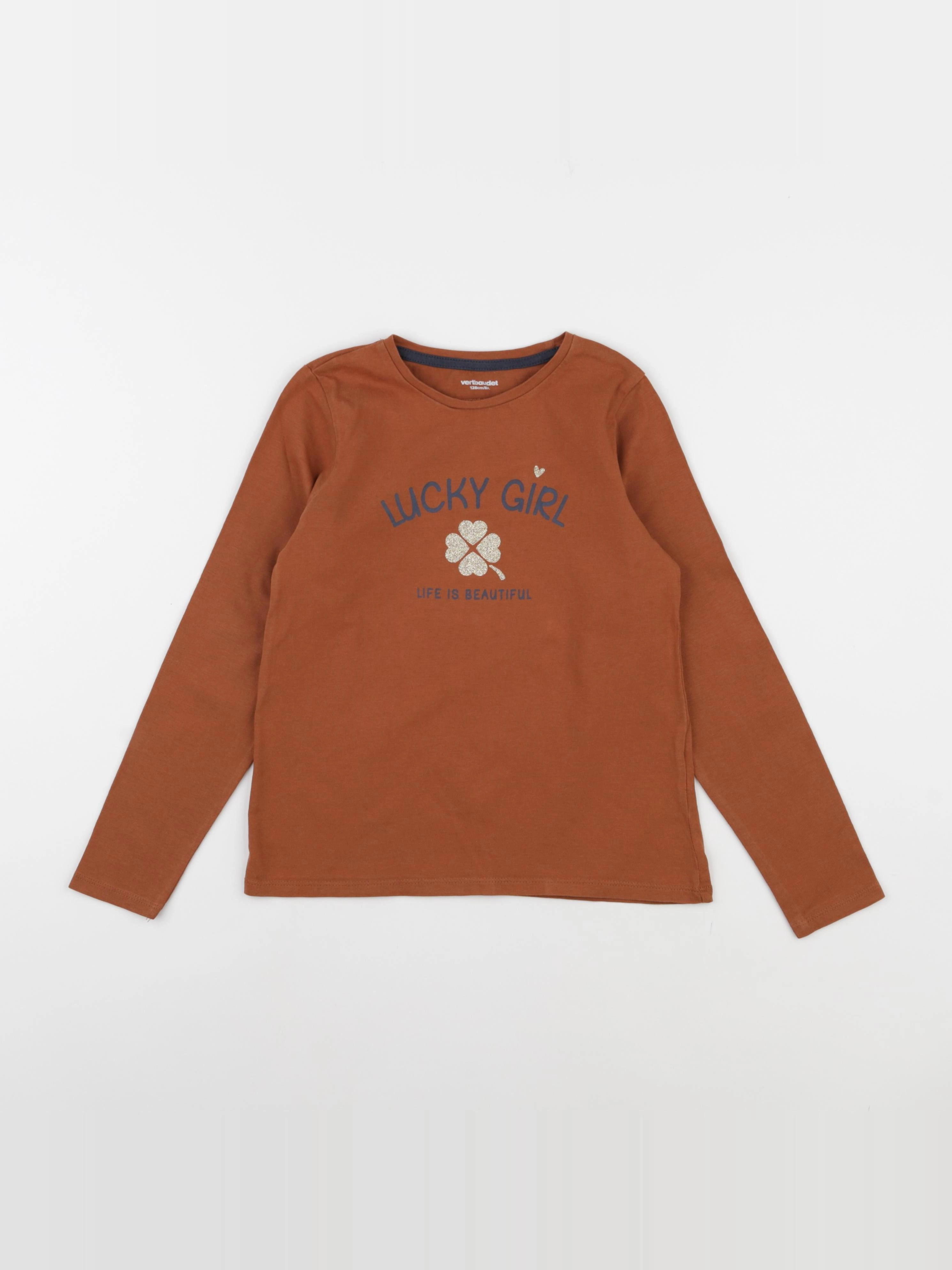 Vertbaudet - tee-shirt marron - 12 ans