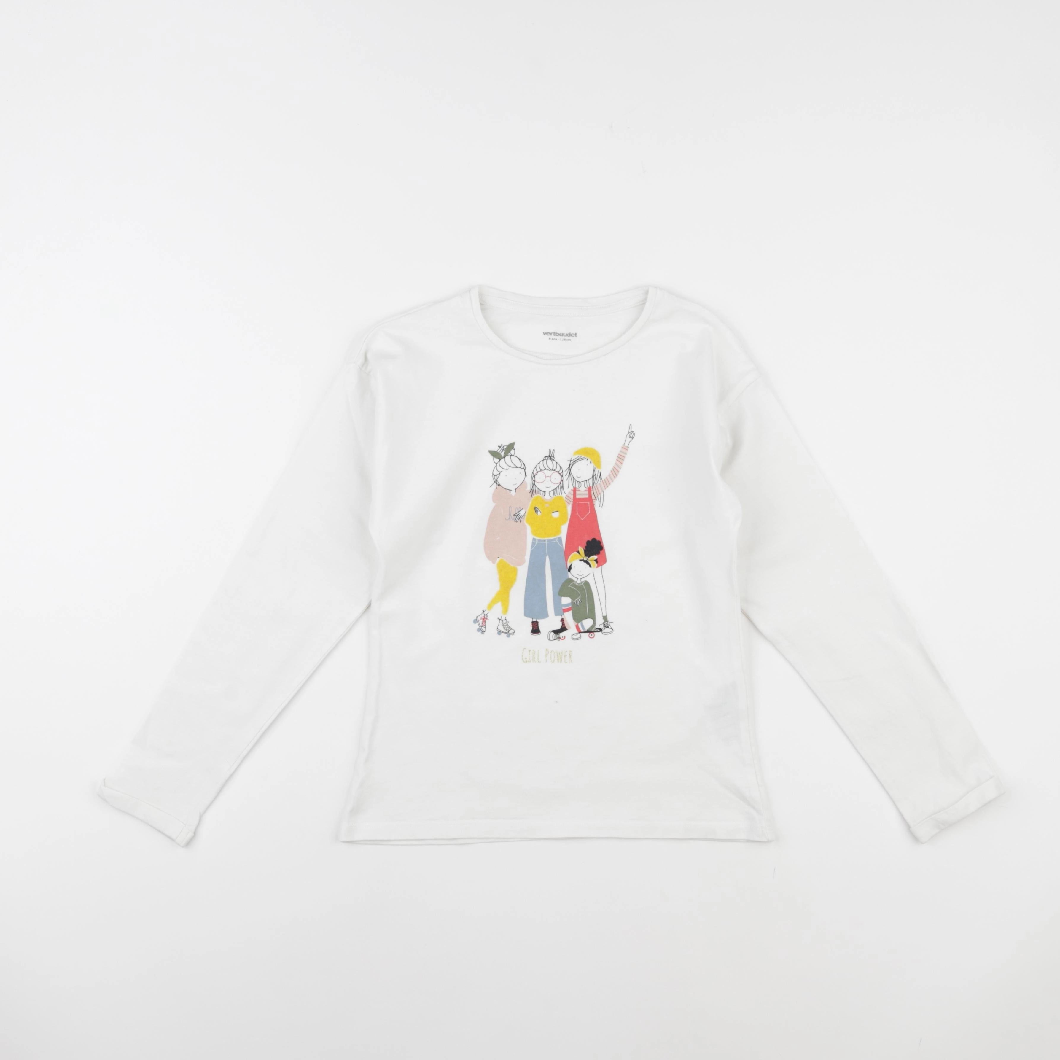 Vertbaudet - tee-shirt blanc - 8 ans