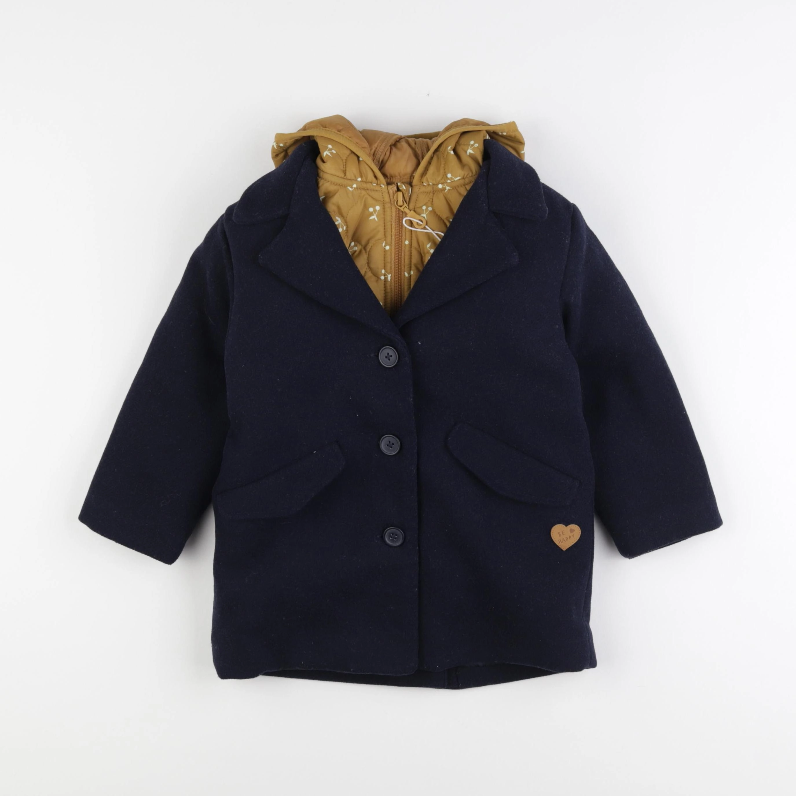 Vertbaudet - manteau bleu, jaune - 4 ans