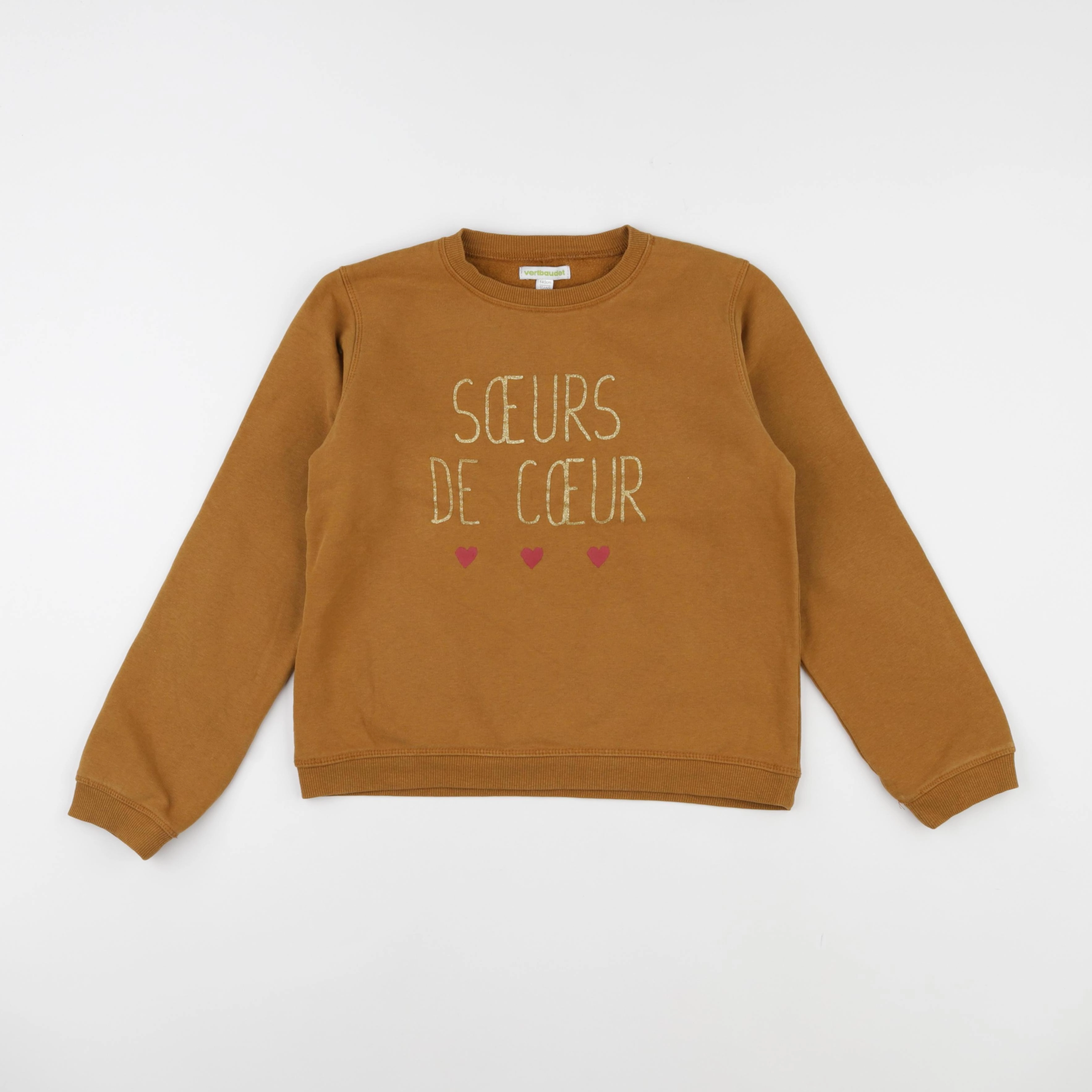 Vertbaudet - sweat marron - 10 ans