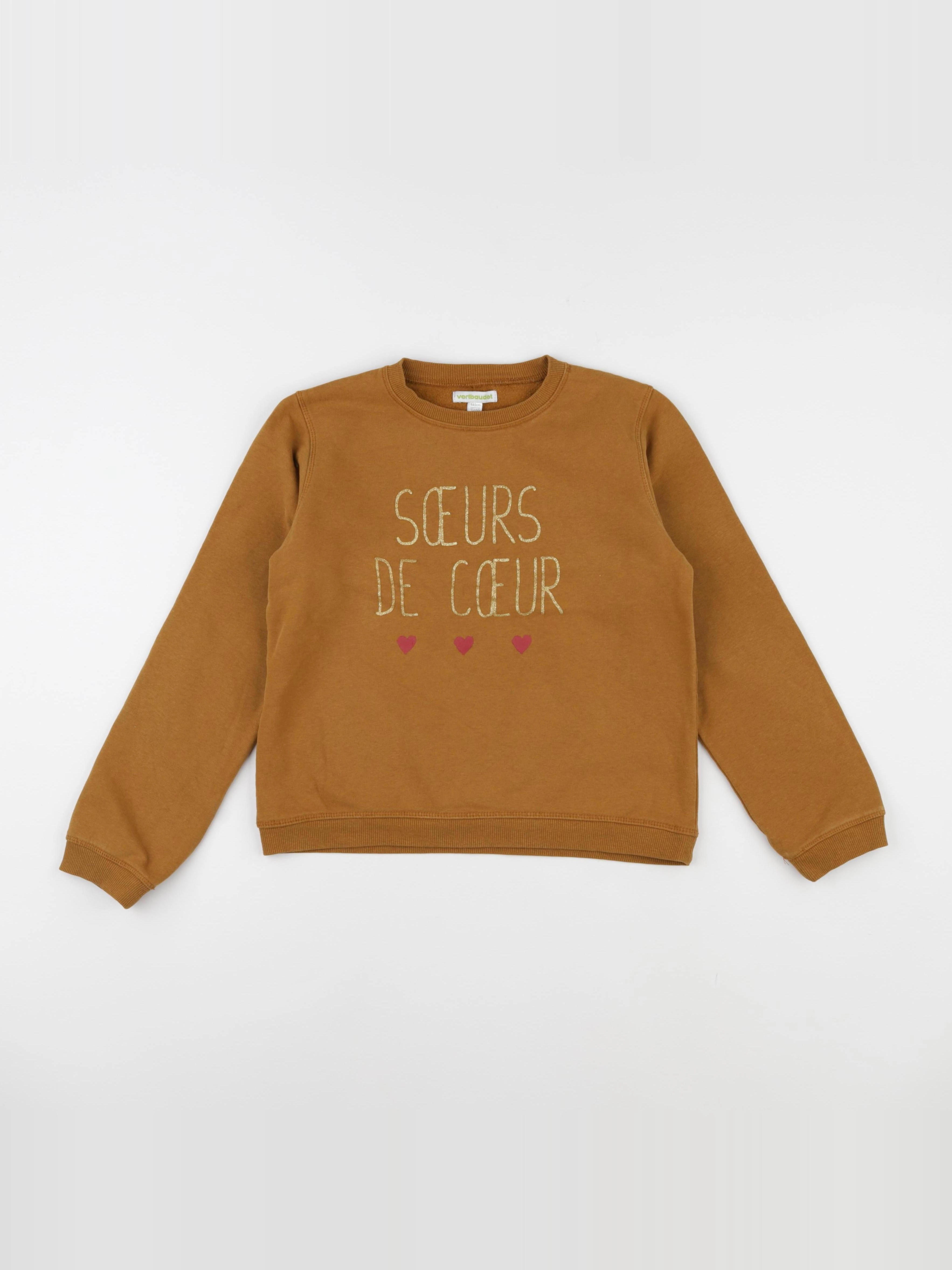 Vertbaudet - sweat marron - 10 ans