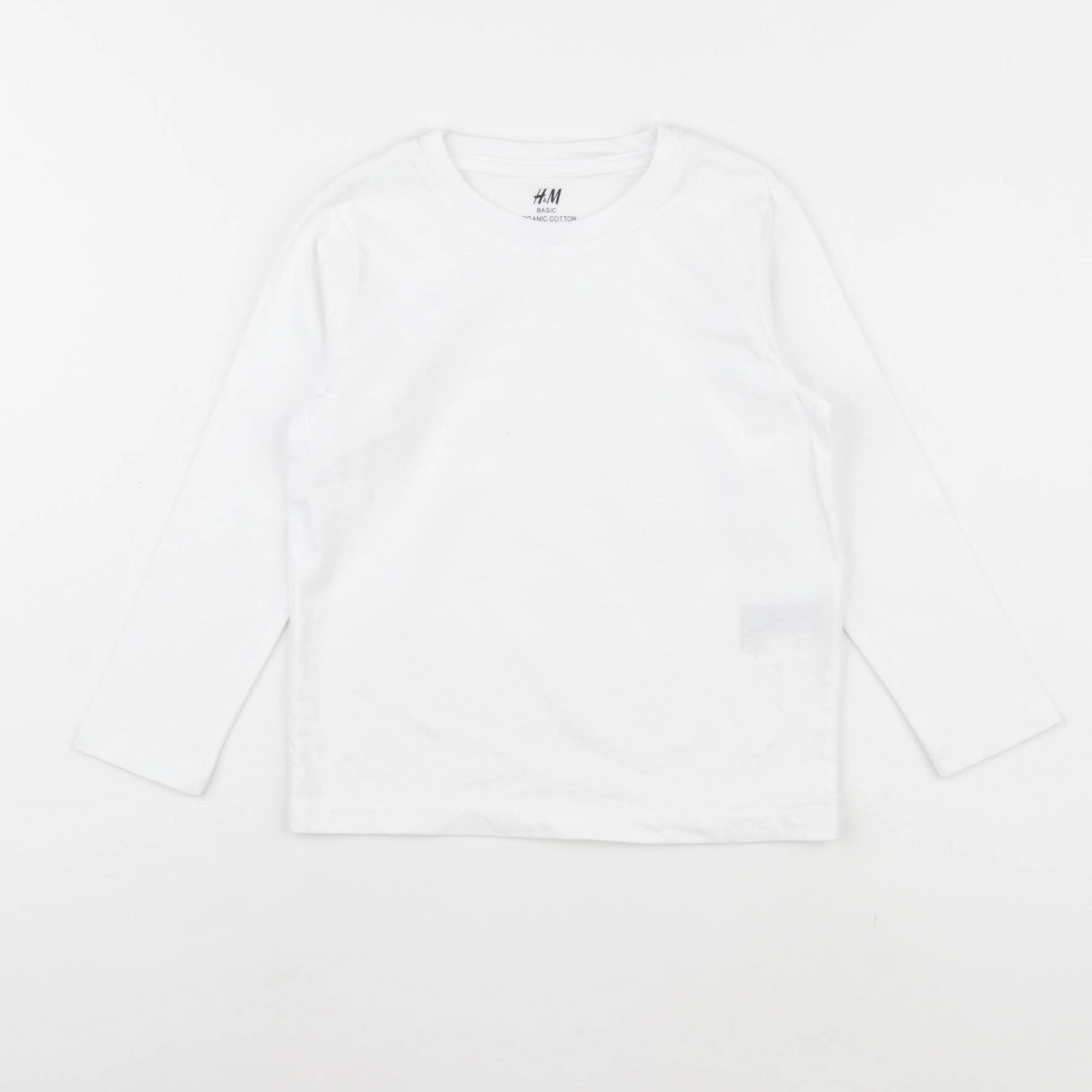 H&M - tee-shirt blanc - 2/4 ans