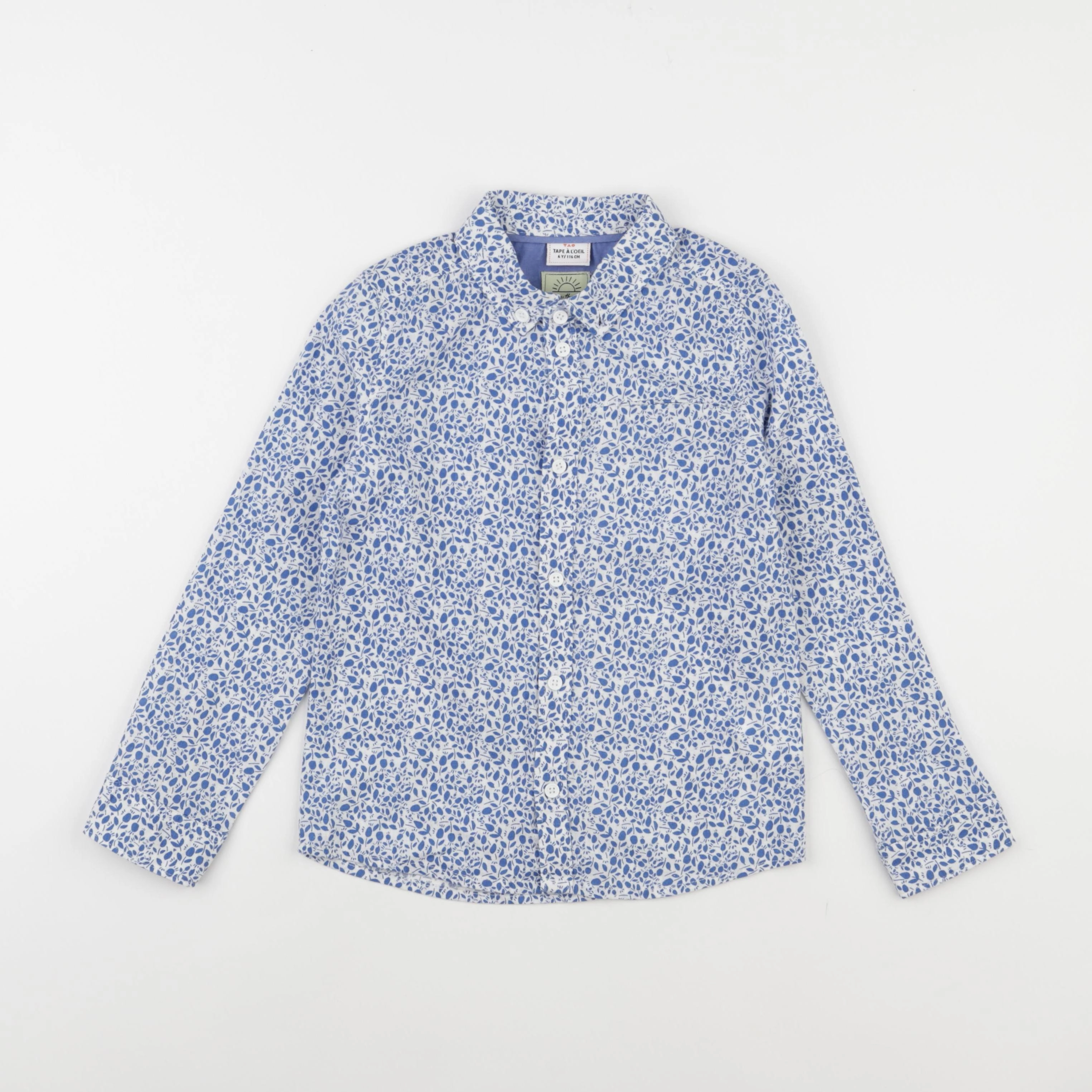 Tape à l'oeil - chemise bleu, blanc - 6 ans