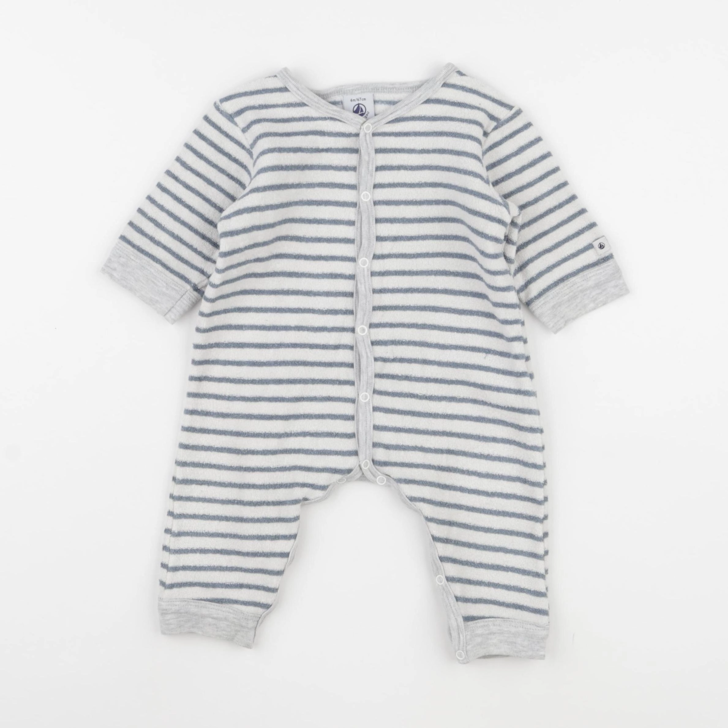 Petit Bateau - pyjama coton bleu - 6 mois