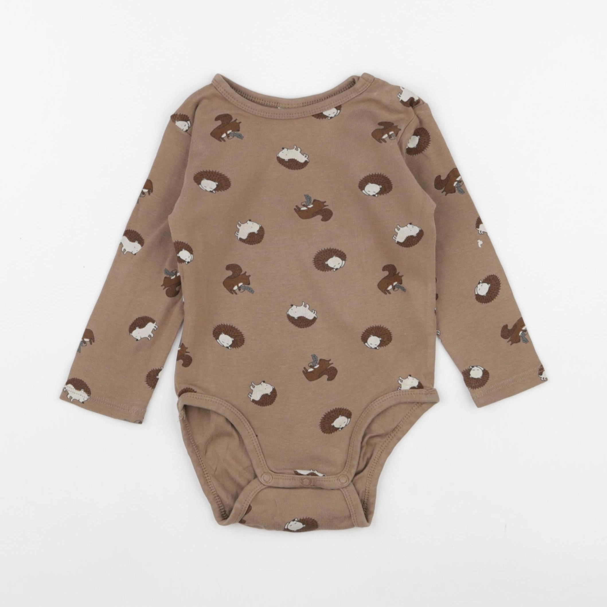 H&M - body marron - 9/12 mois