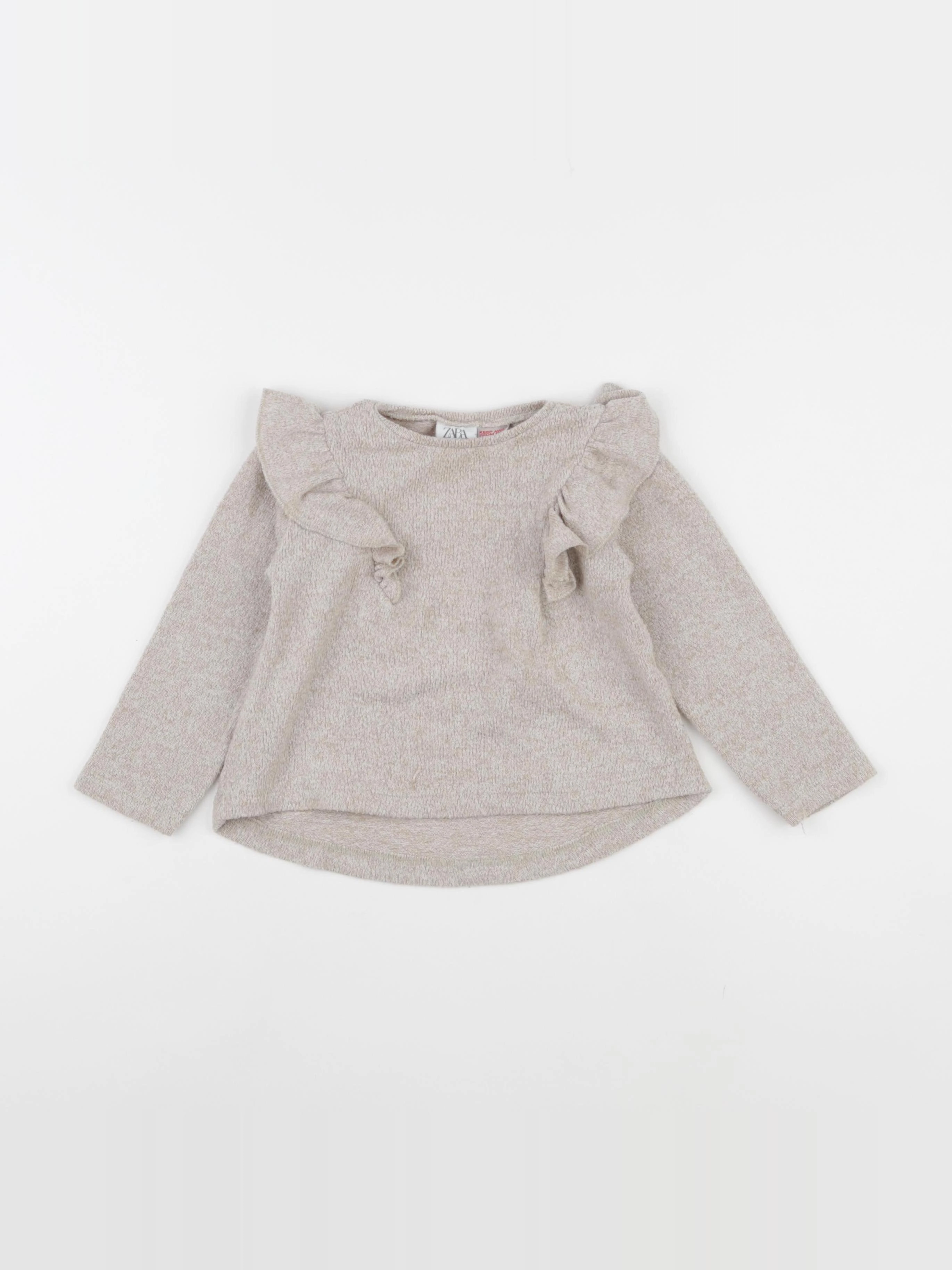 Zara - tee-shirt beige, blanc - 12/18 mois
