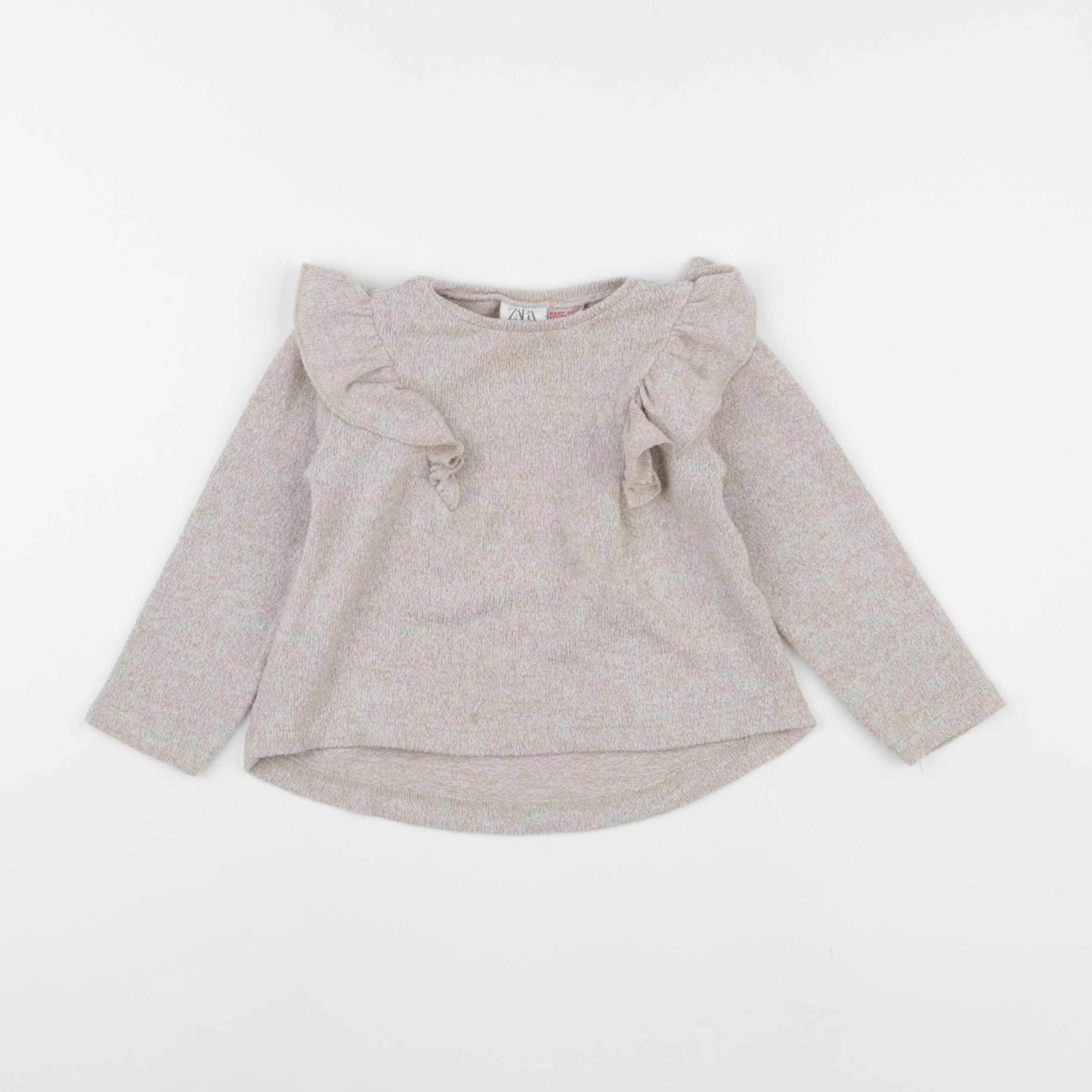 Zara - tee-shirt beige, blanc - 12/18 mois