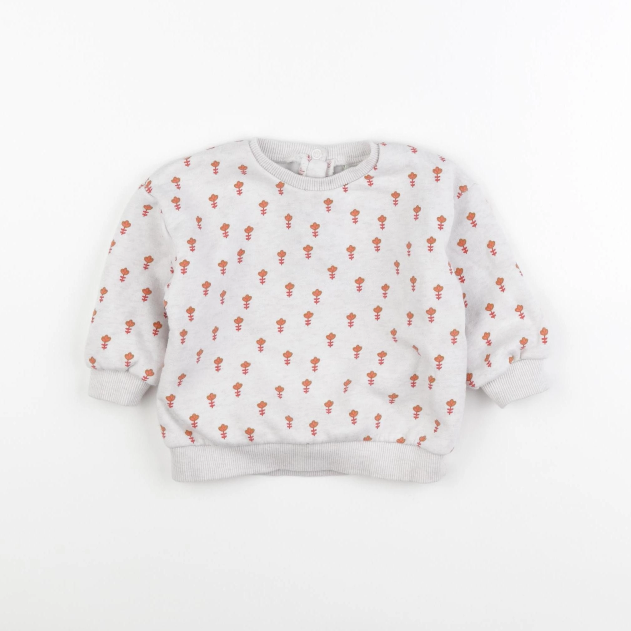 Tape à l'oeil - sweat gris, orange - 12 mois