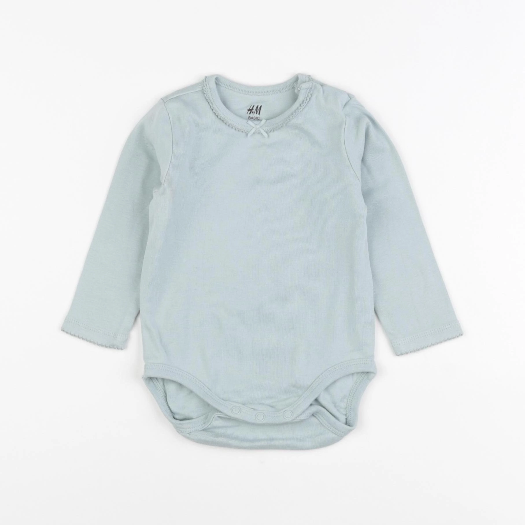 H&M - body bleu - 6/9 mois