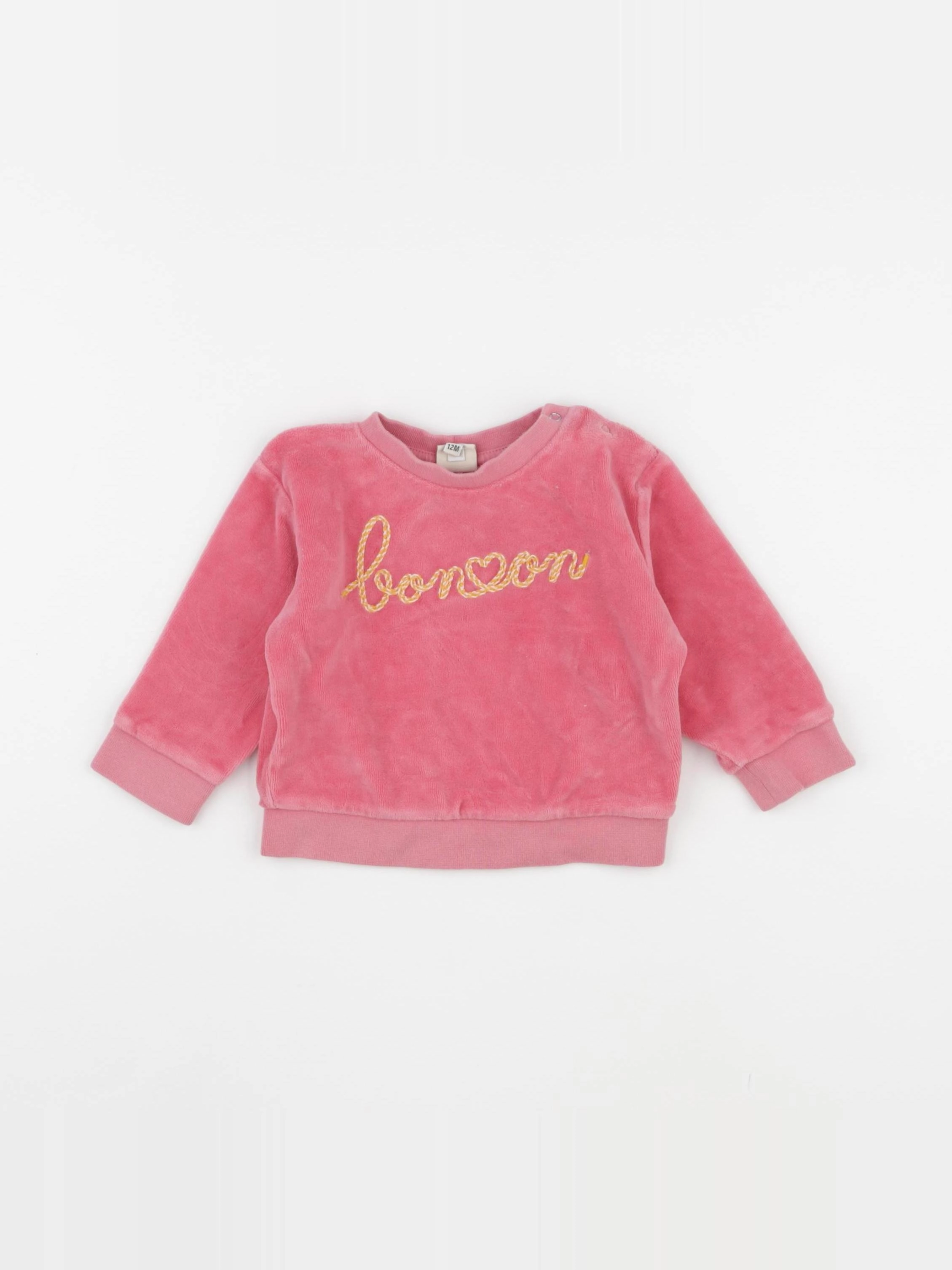 Bonton - sweat rose - 12 mois