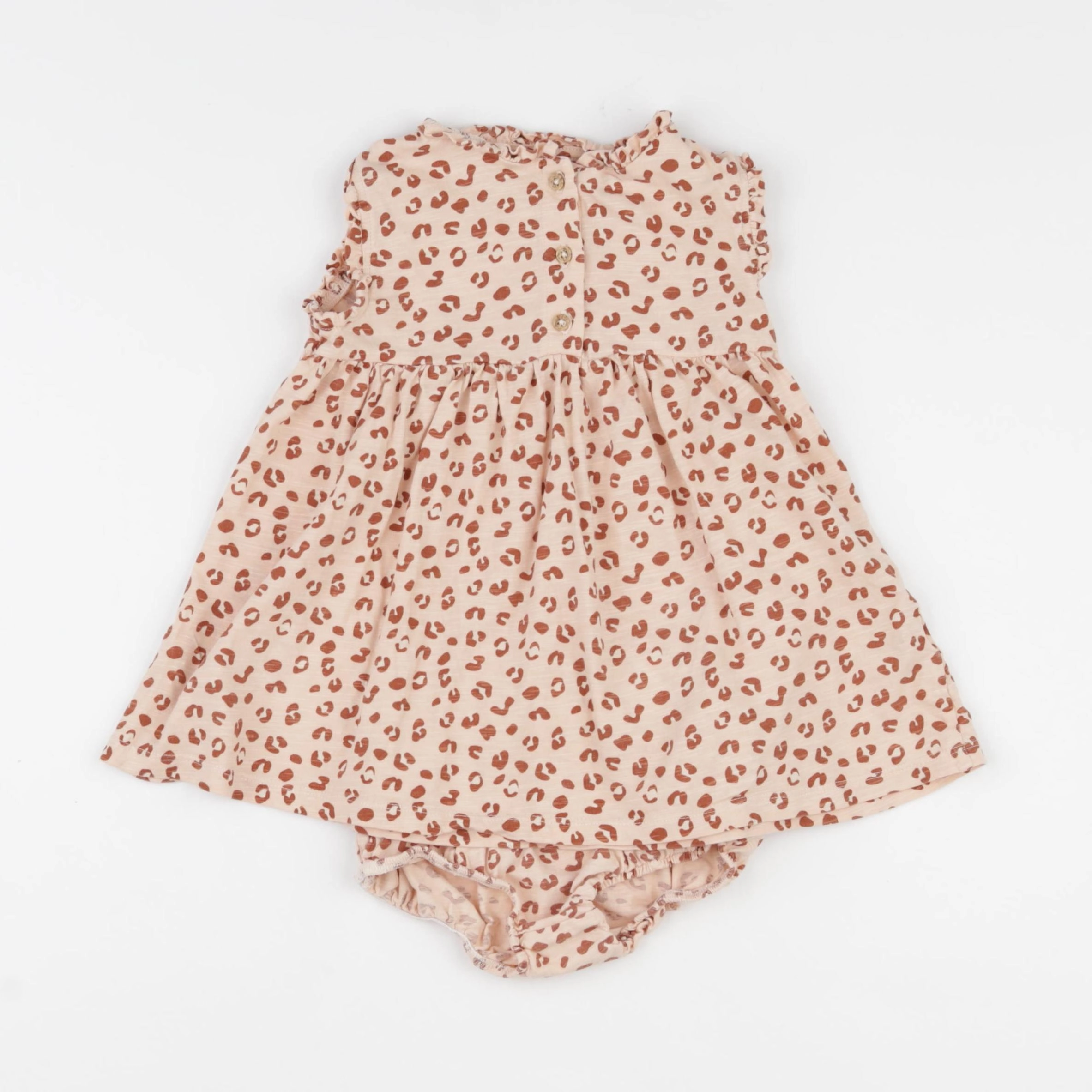 Boutchou - robe rose, marron - 12 mois