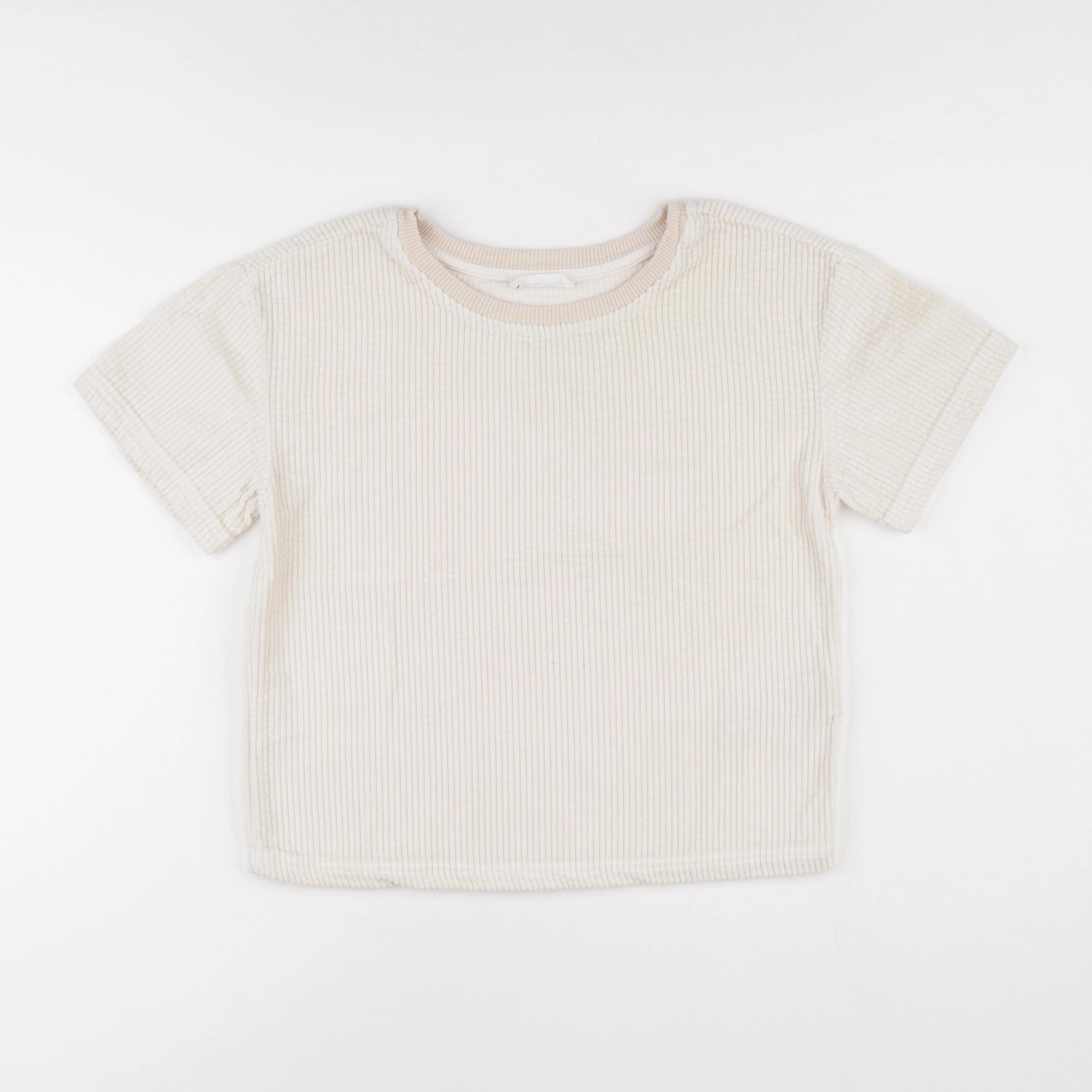 American Vintage - tee-shirt velours beige - 7 ans