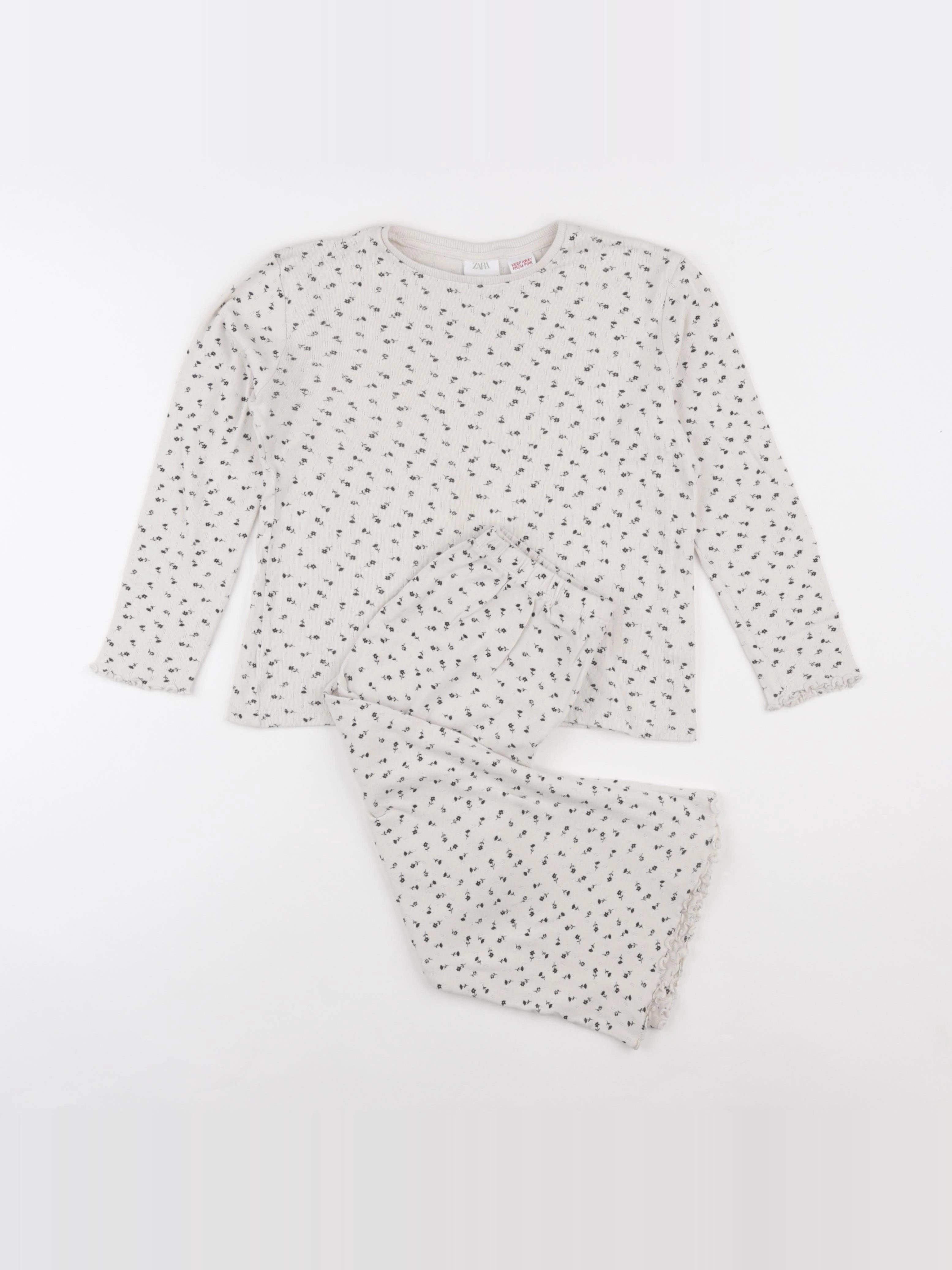 Zara - pyjama coton beige - 7/8 ans