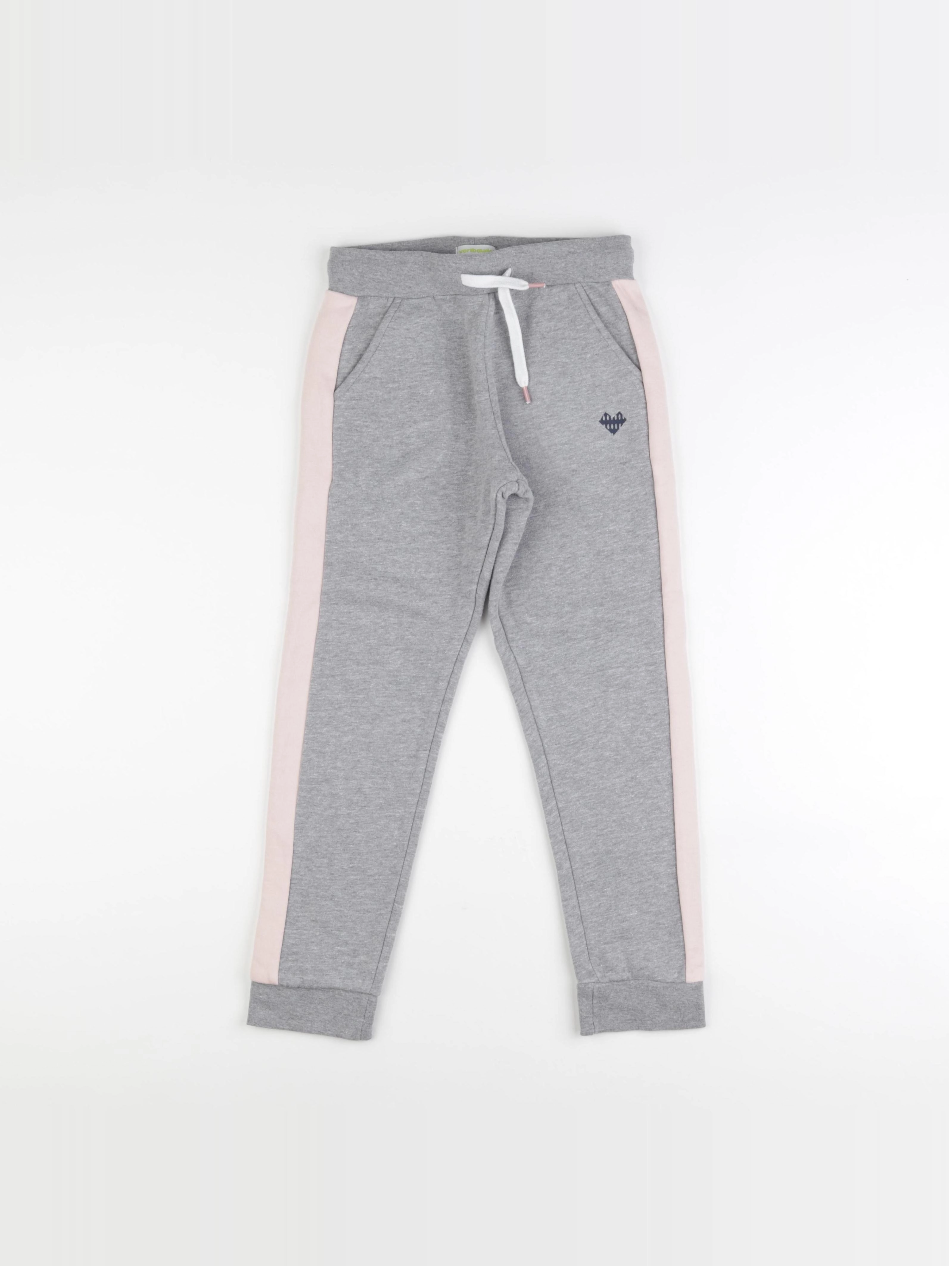 Vertbaudet - jogging gris, rose - 8 ans