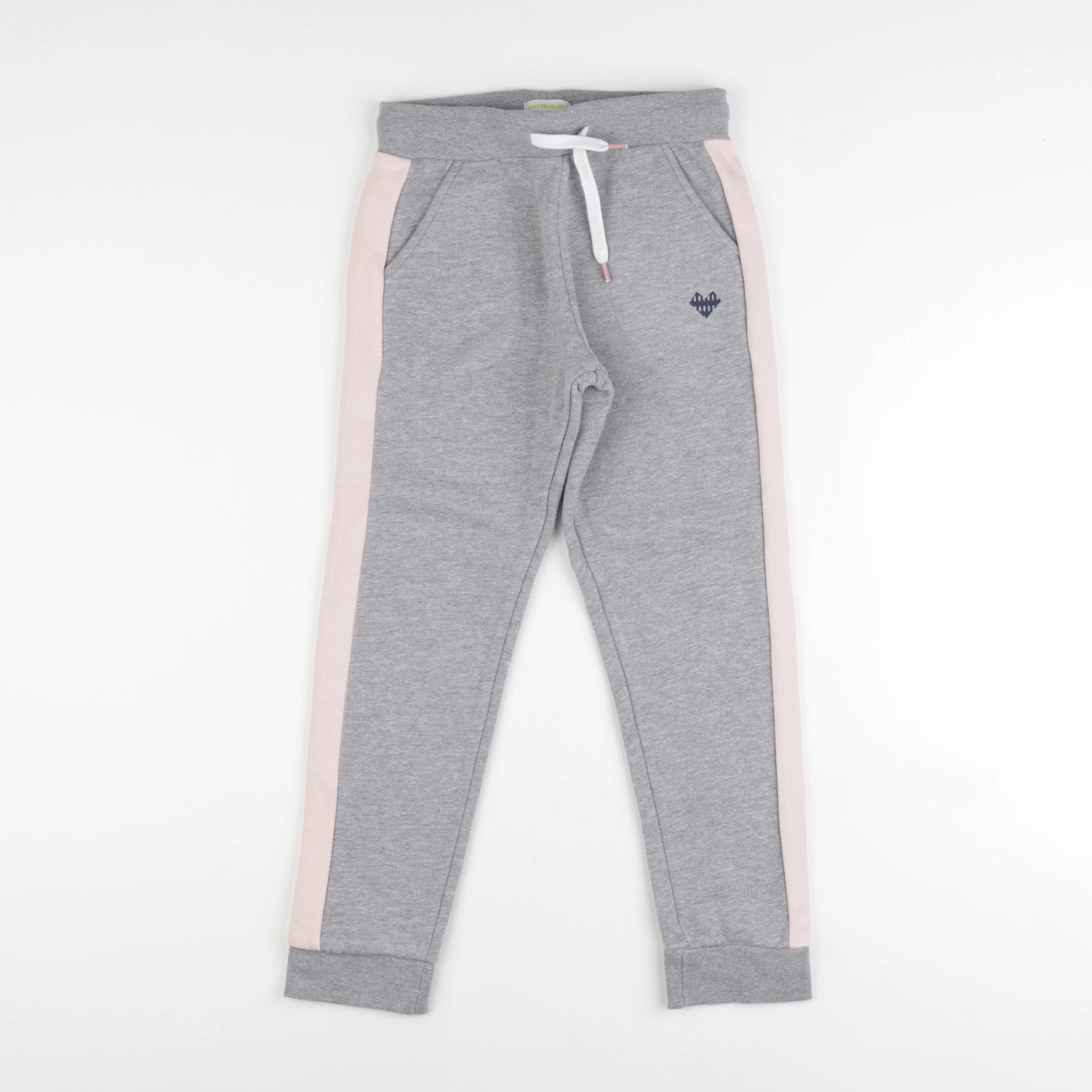 Vertbaudet - jogging gris, rose - 8 ans