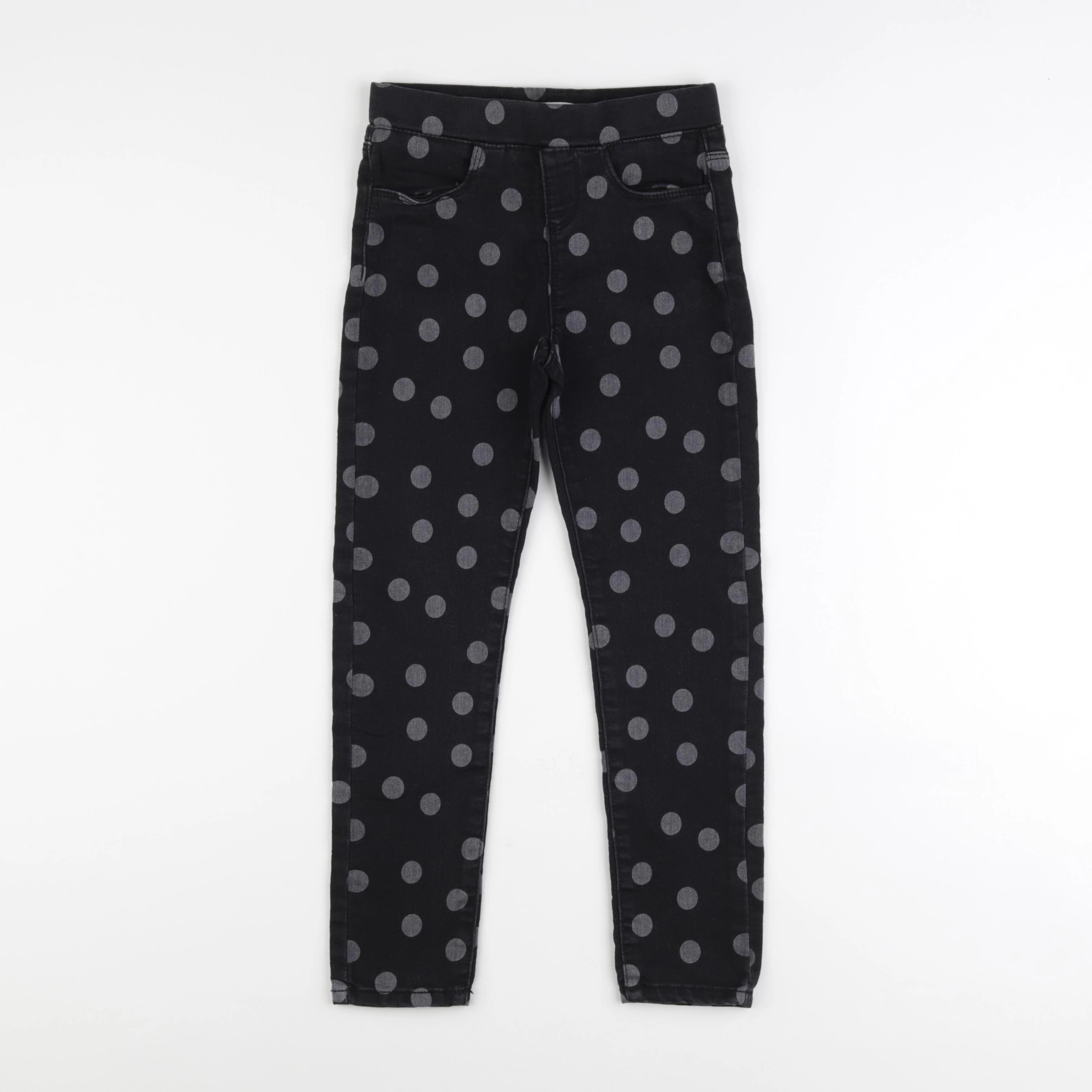 Vertbaudet - jegging gris, noir - 7 ans