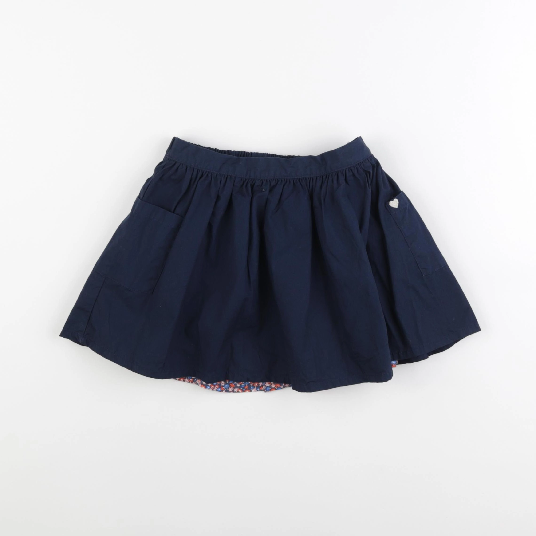 Vertbaudet - jupe réversible bleu, orange - 6 ans