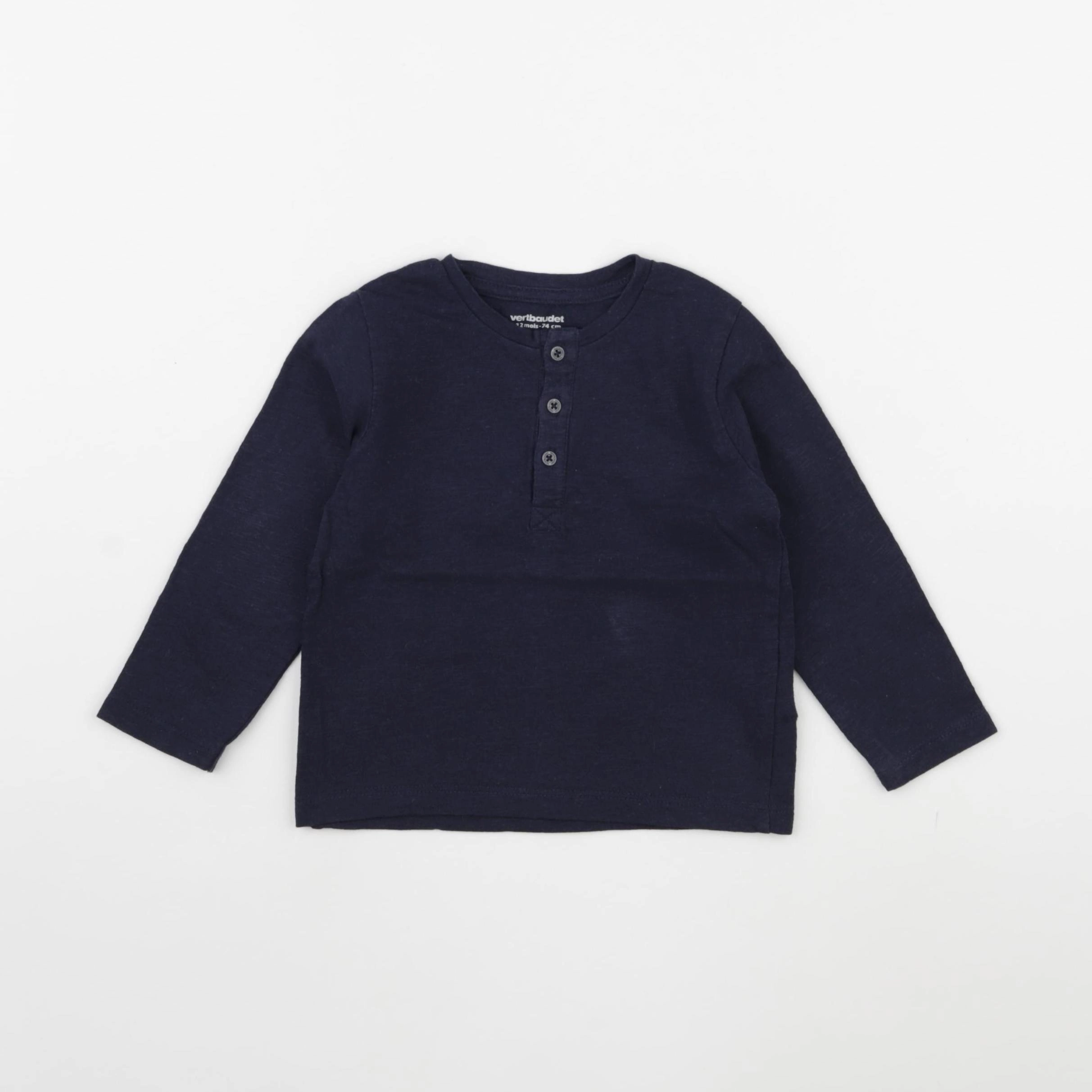 Vertbaudet - tee-shirt bleu - 12 mois
