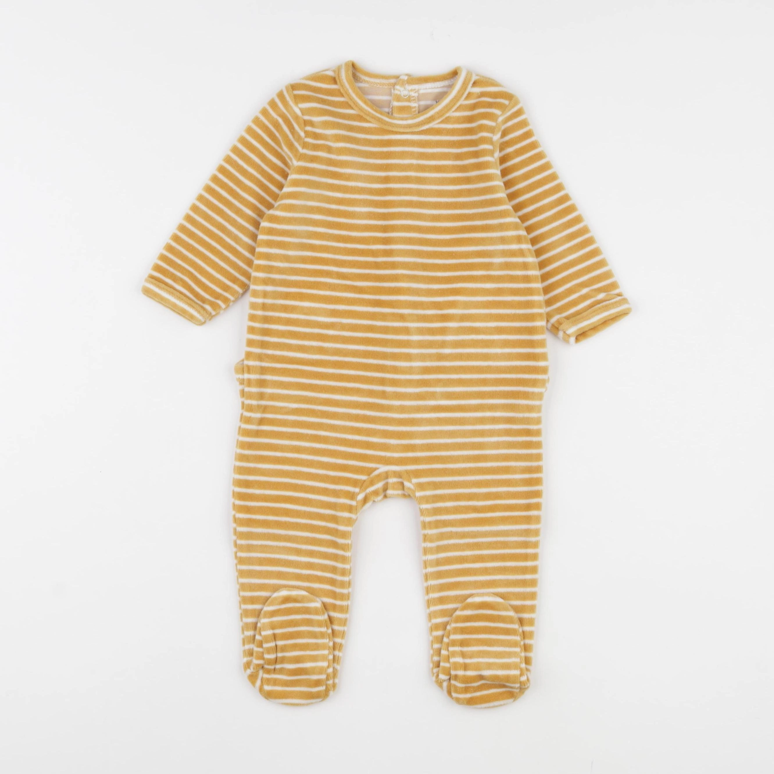 Vertbaudet - pyjama velours jaune - 6 mois