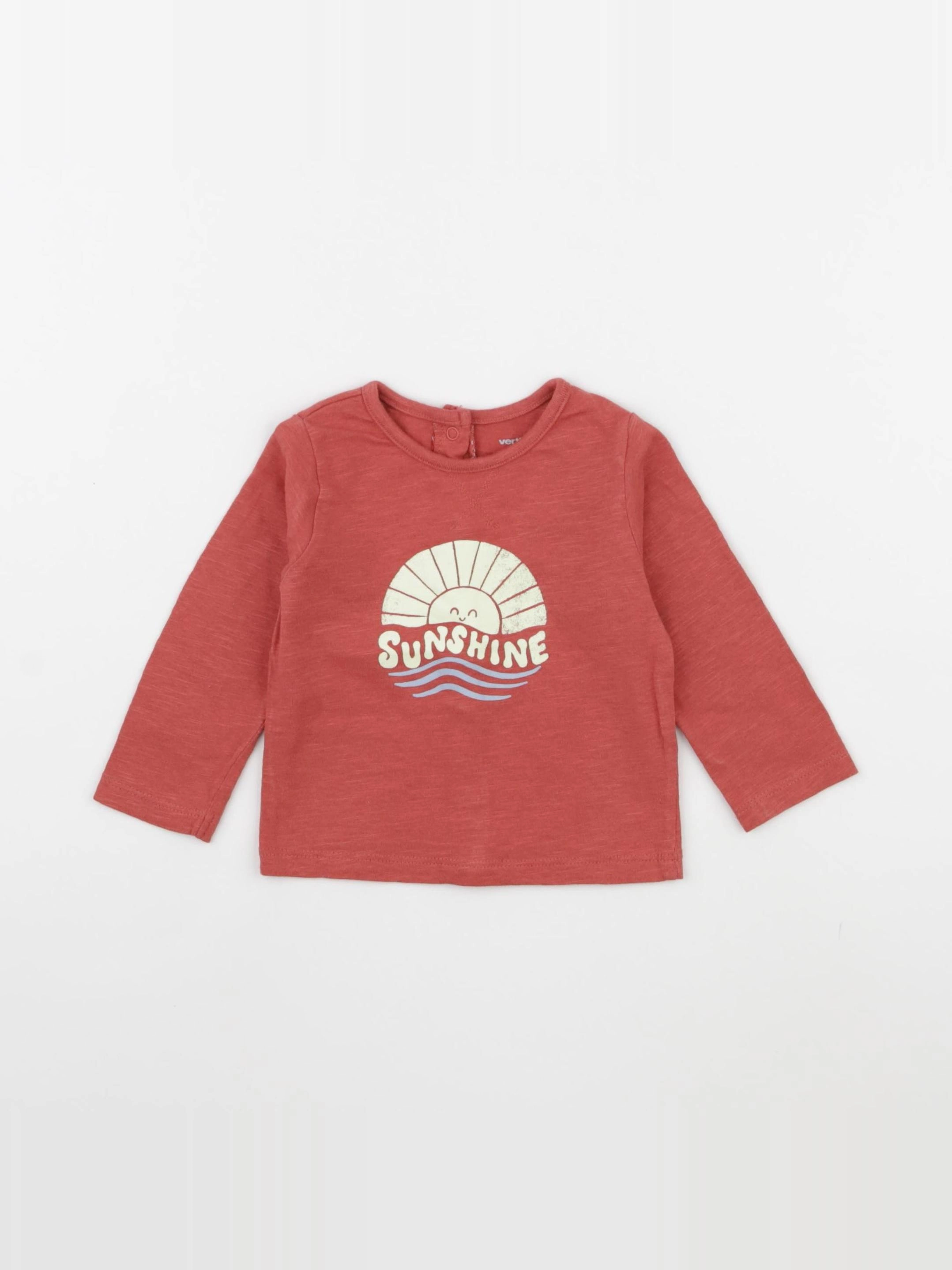Vertbaudet - tee-shirt rouge - 6 mois