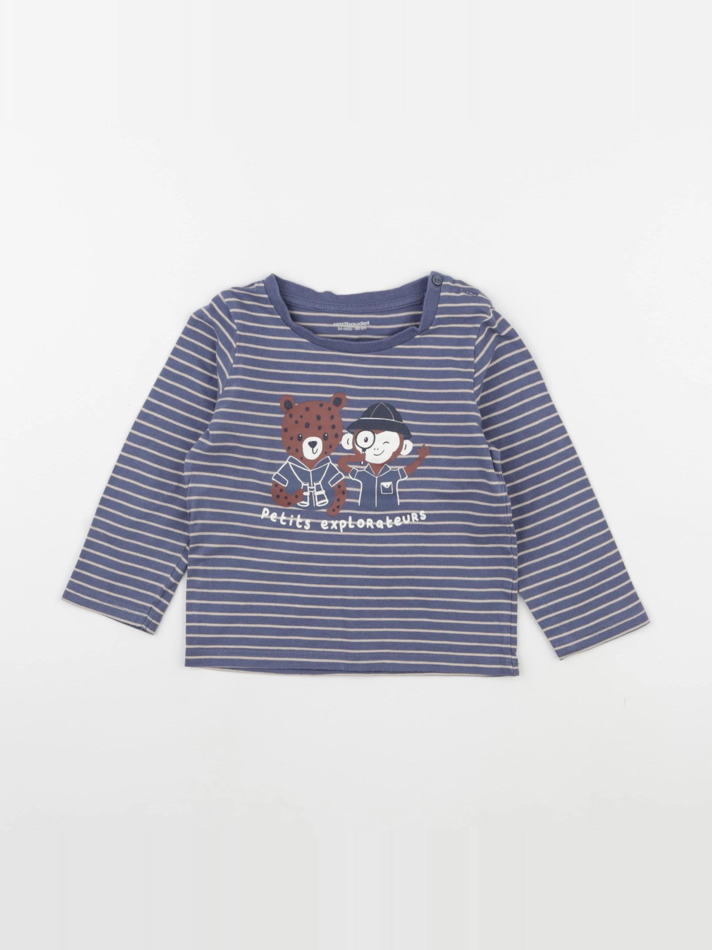 Vertbaudet - tee-shirt bleu - 24 mois