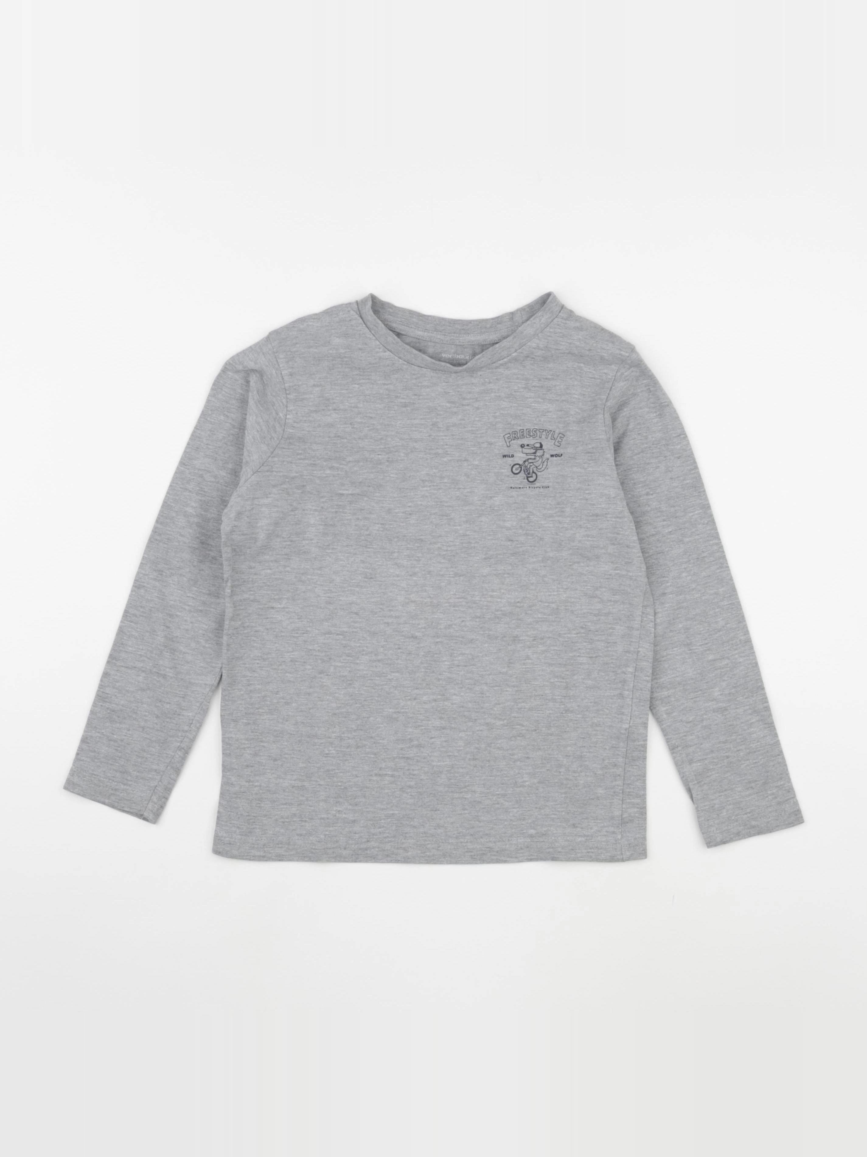 Vertbaudet - tee-shirt gris - 8 ans
