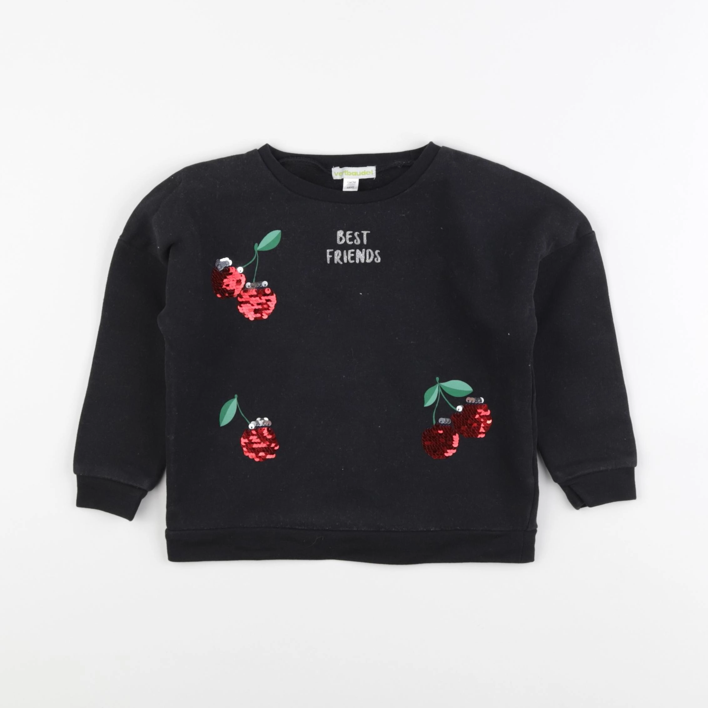 Vertbaudet - sweat noir - 4 ans