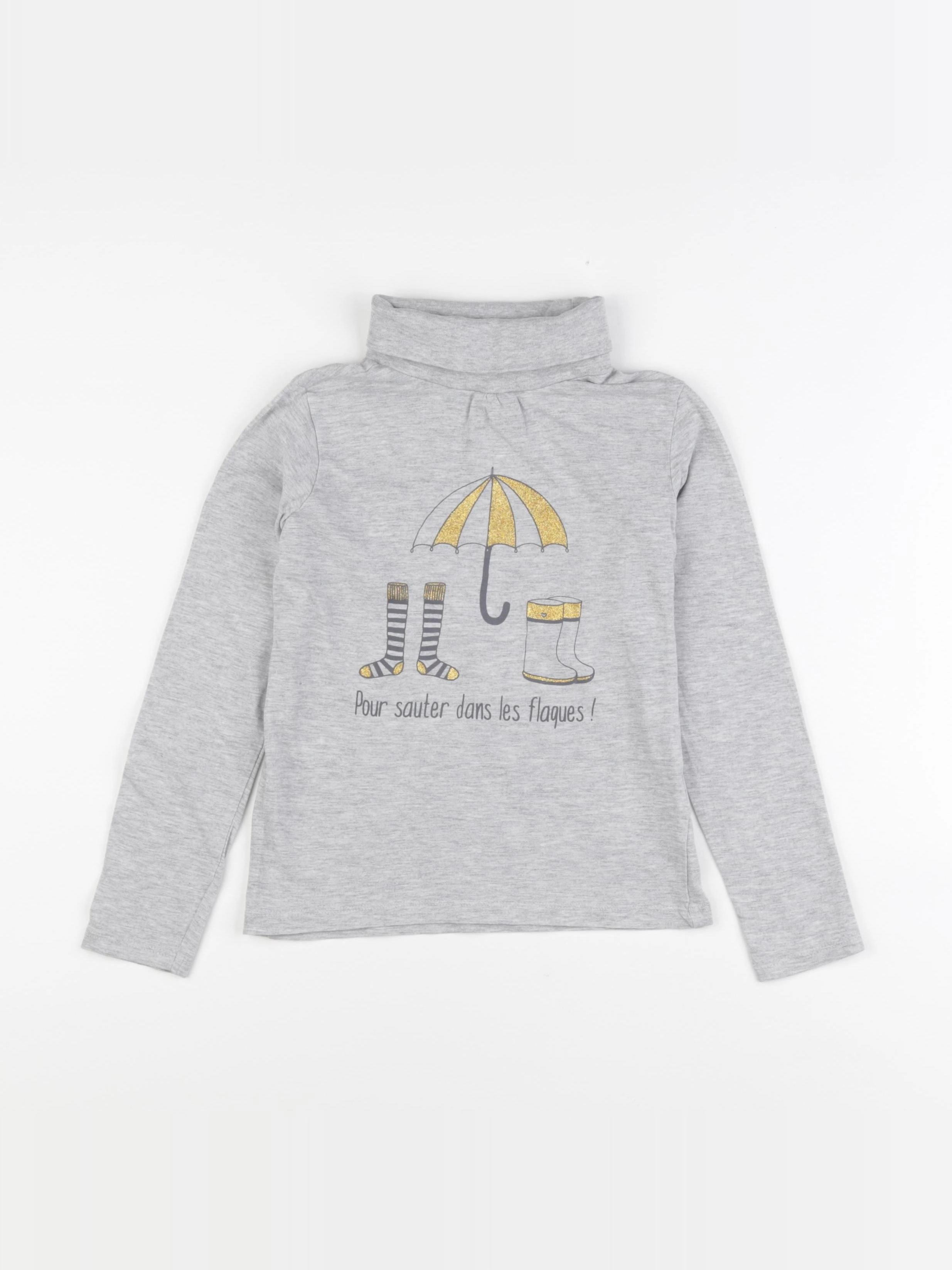 Vertbaudet - sous-pull gris - 8 ans