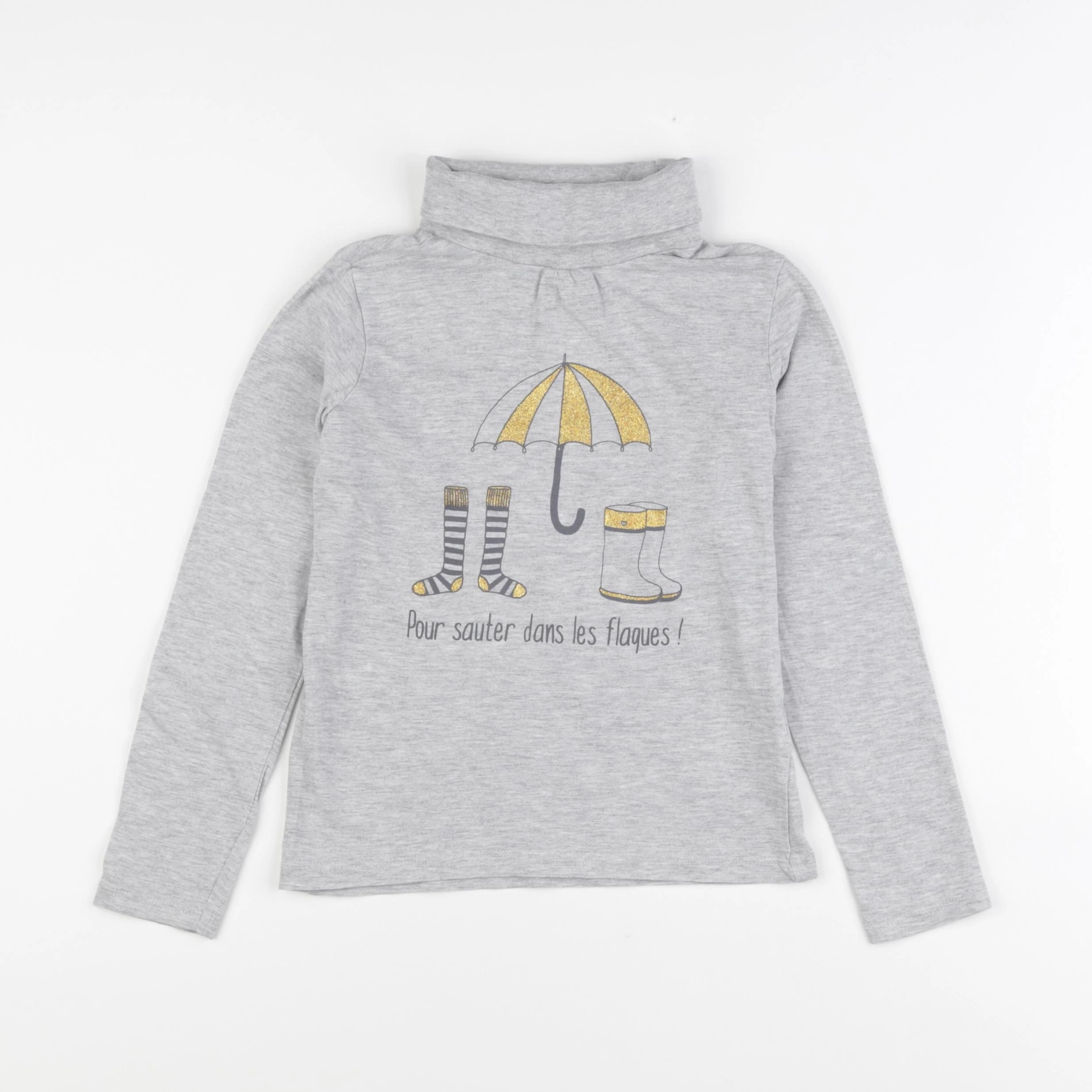 Vertbaudet - sous-pull gris - 8 ans