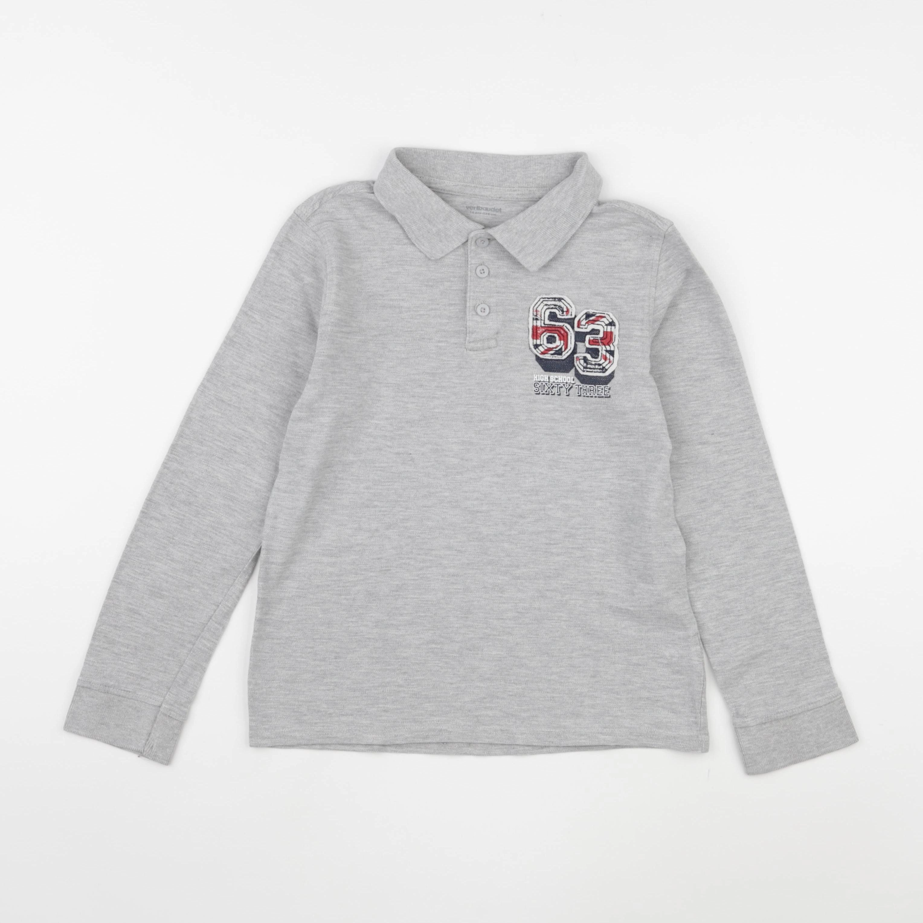 Vertbaudet - polo gris - 10 ans