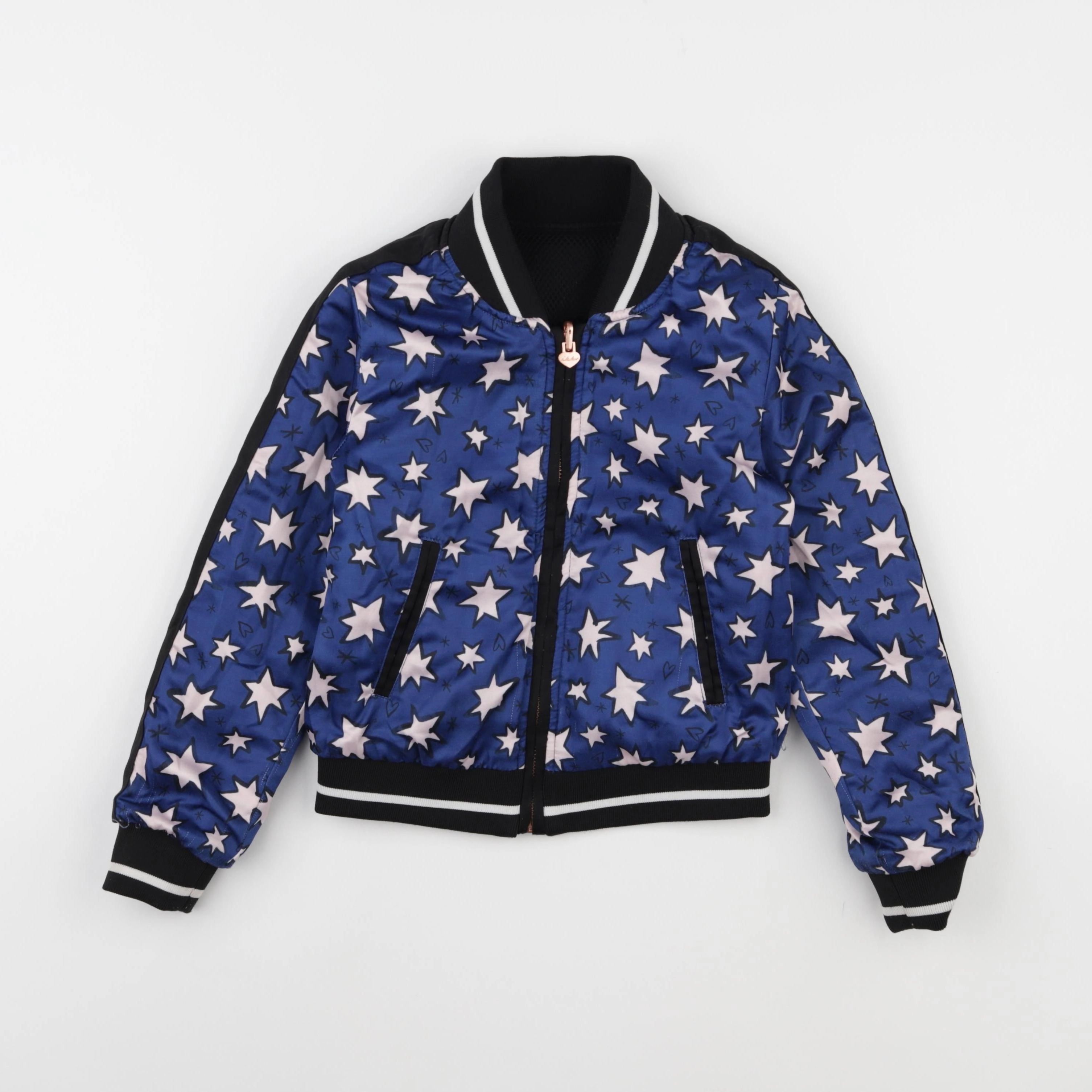 IKKS - veste réversible bleu, noir - 8 ans