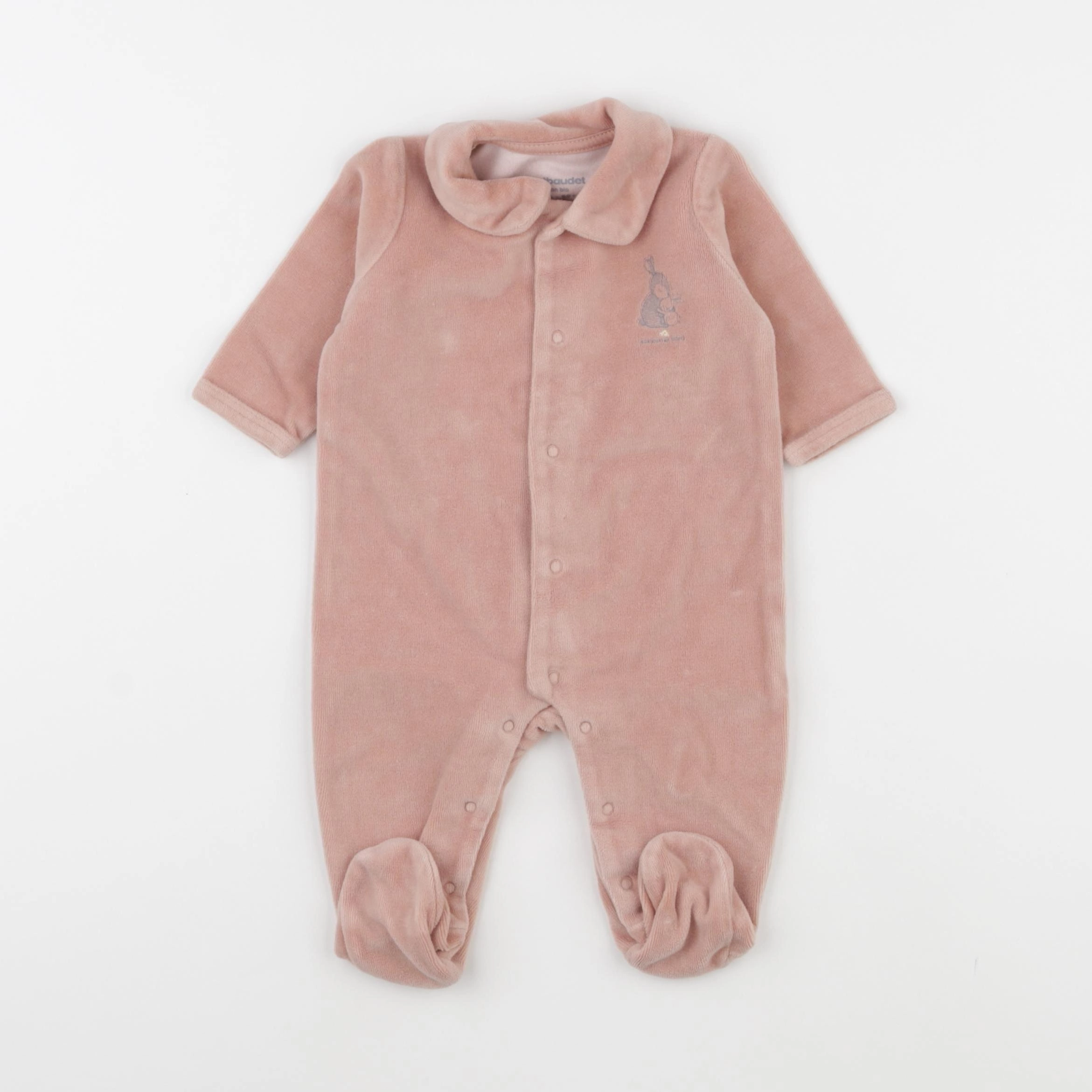 Vertbaudet - pyjama velours rose - 3 mois