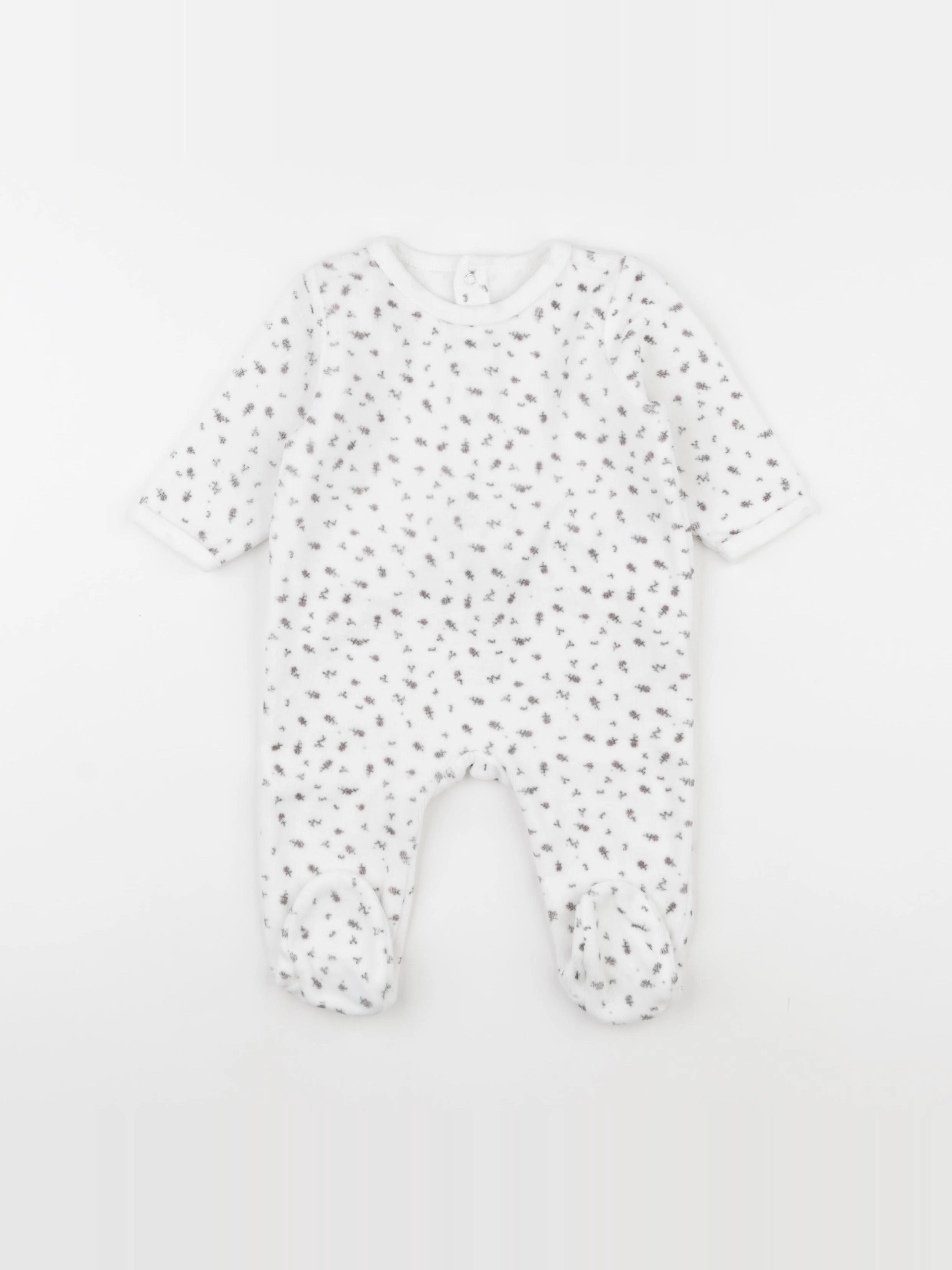 Vertbaudet - pyjama velours blanc - 6 mois