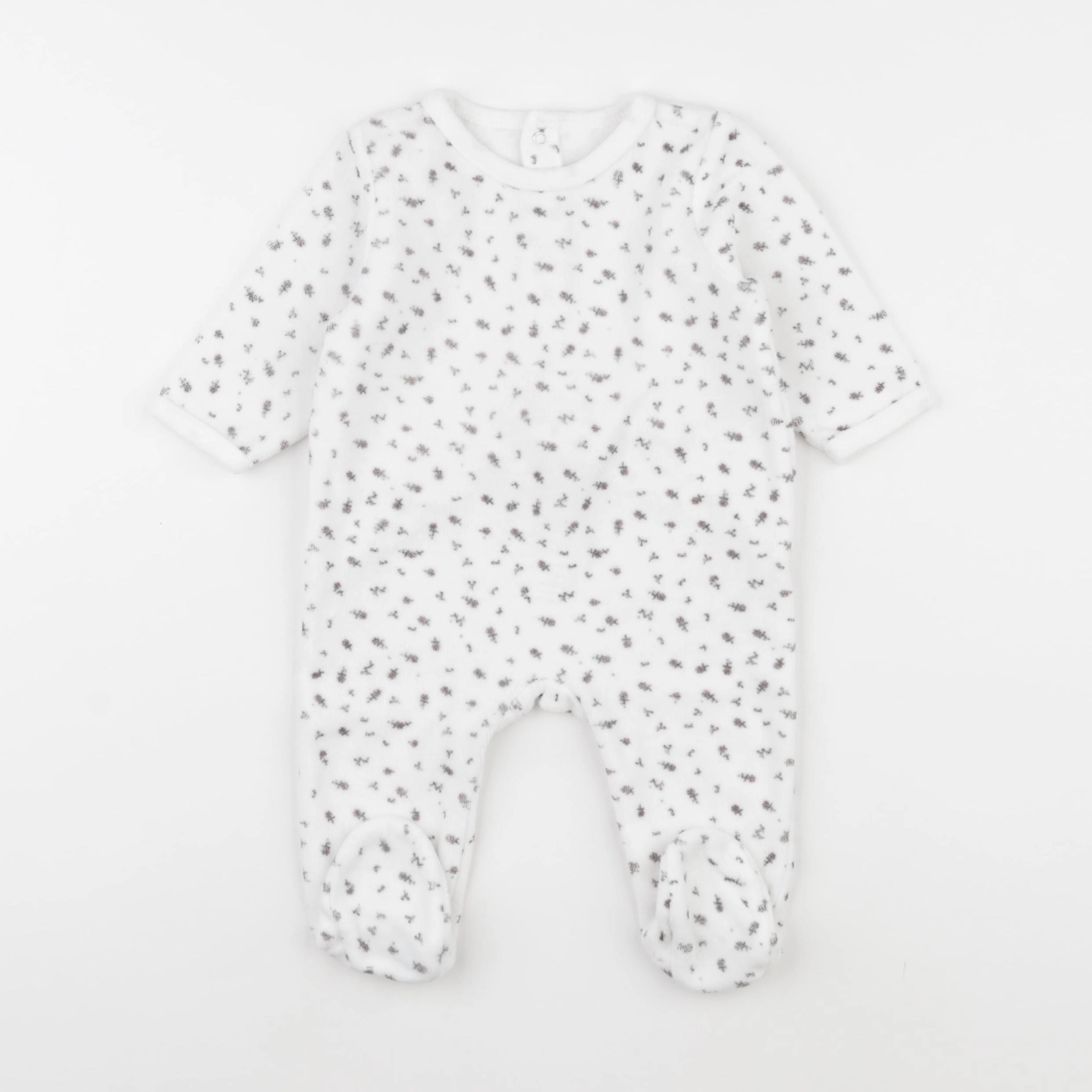 Vertbaudet - pyjama velours blanc - 6 mois