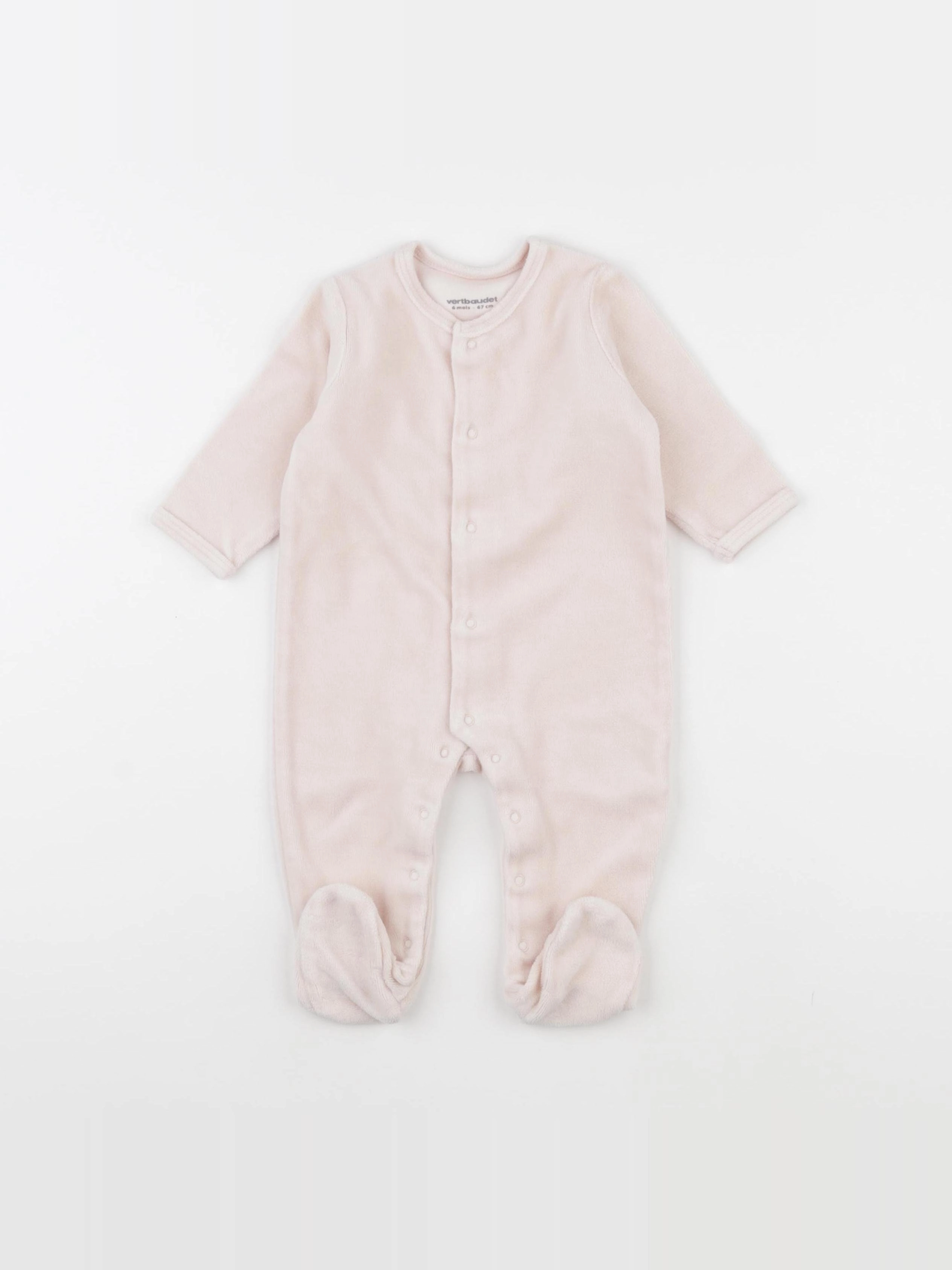 Vertbaudet - pyjama velours rose - 6 mois