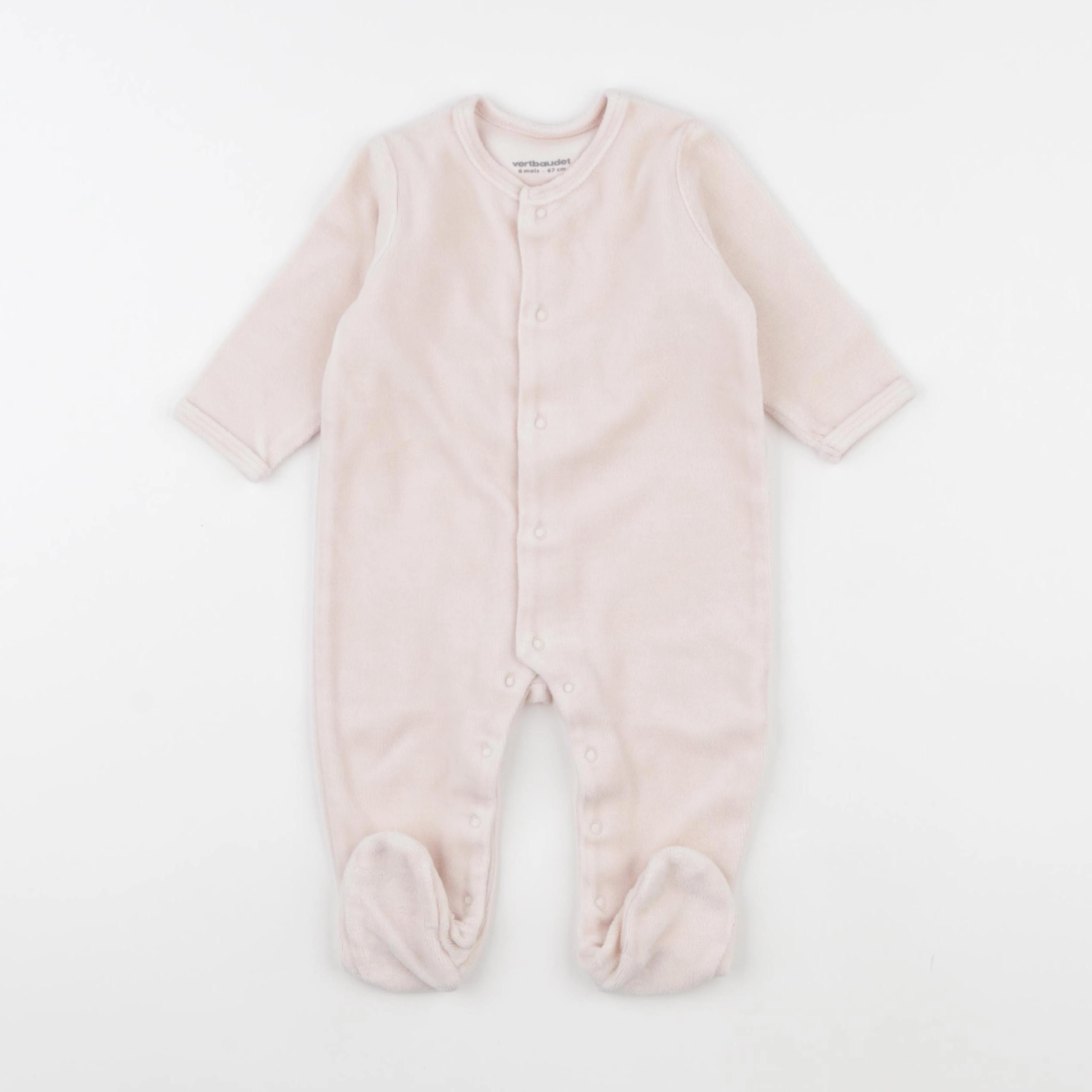 Vertbaudet - pyjama velours rose - 6 mois