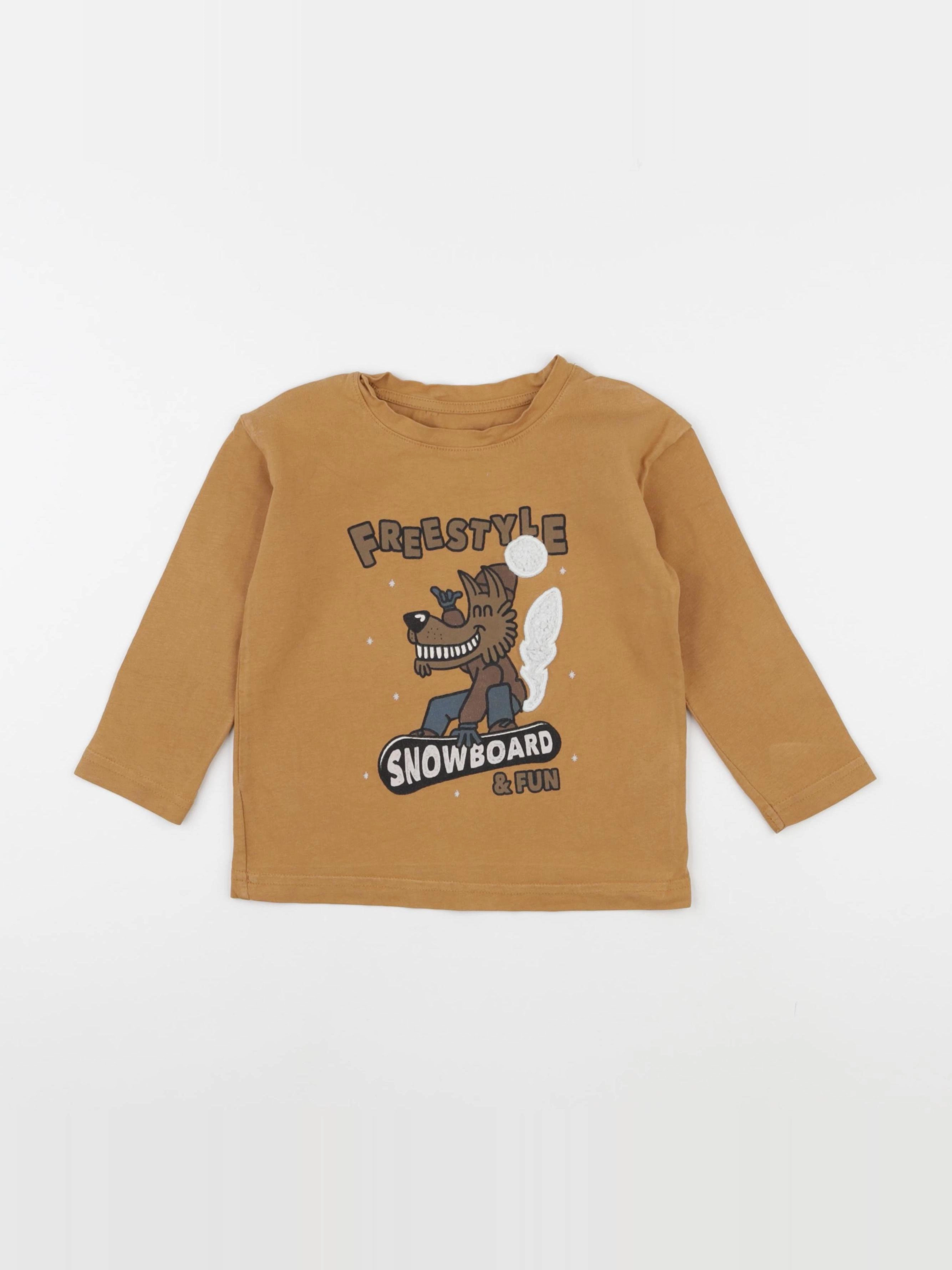 Vertbaudet - tee-shirt marron - 3 ans