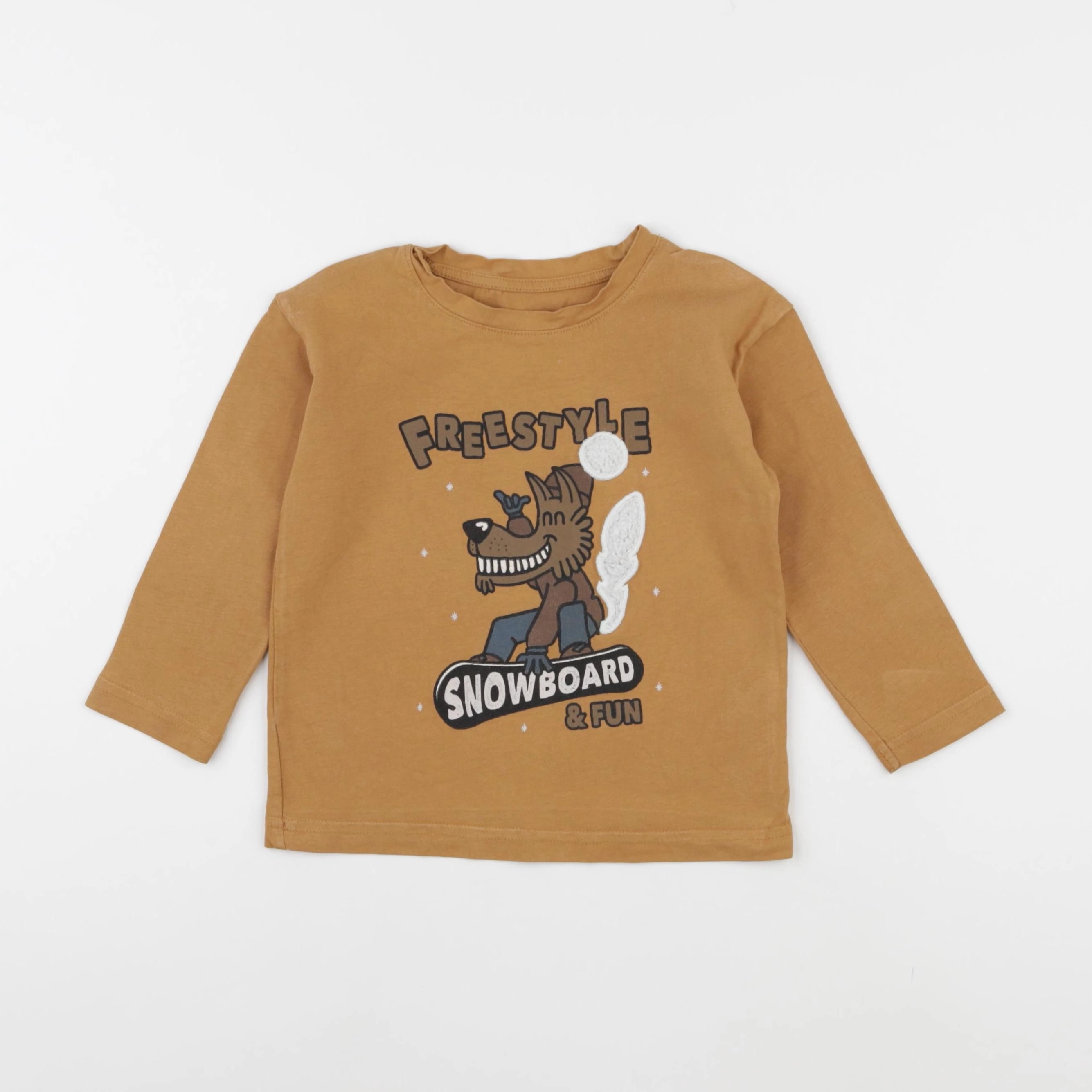 Vertbaudet - tee-shirt marron - 3 ans
