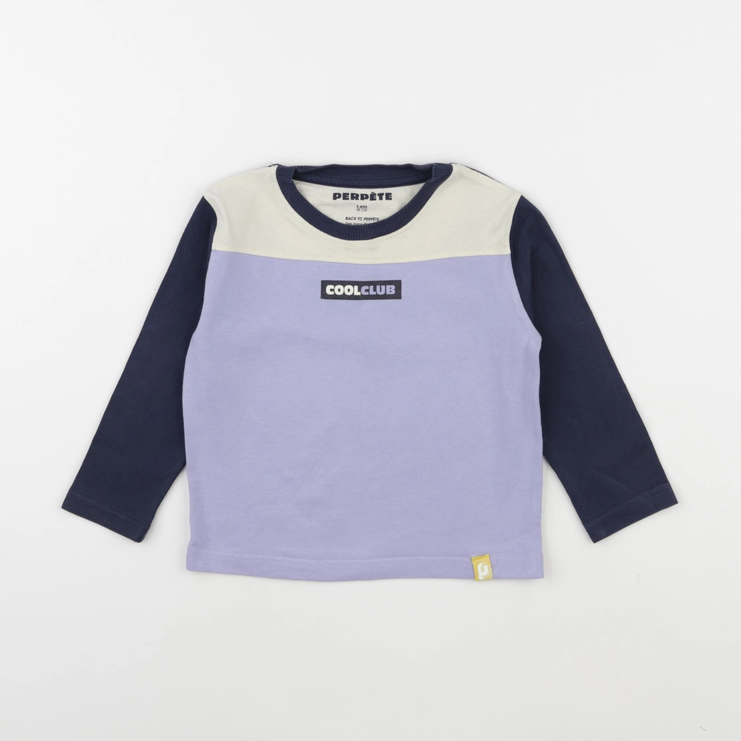 Perpète - tee-shirt bleu, violet - 3 ans