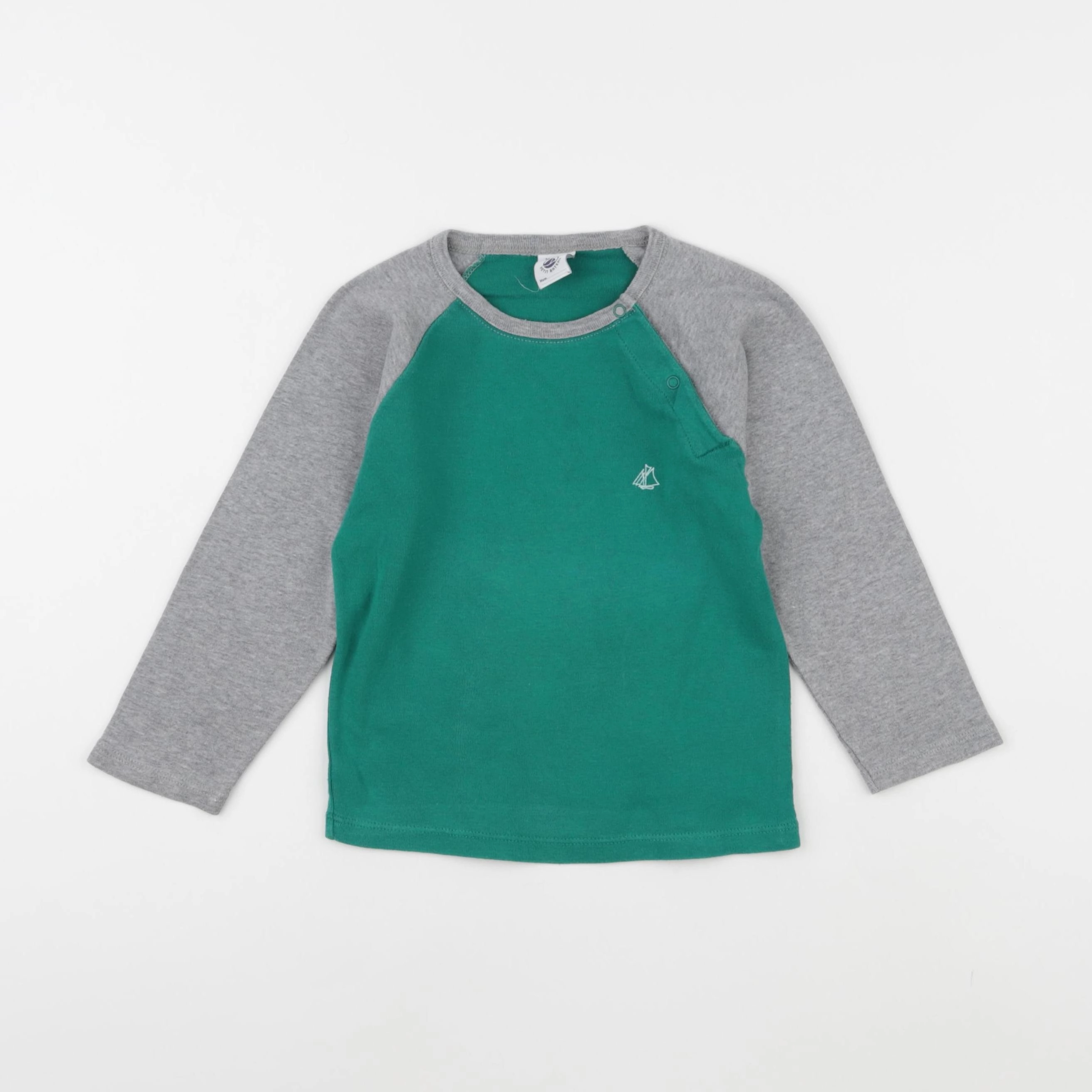 Petit Bateau - tee-shirt gris, vert - 3 ans