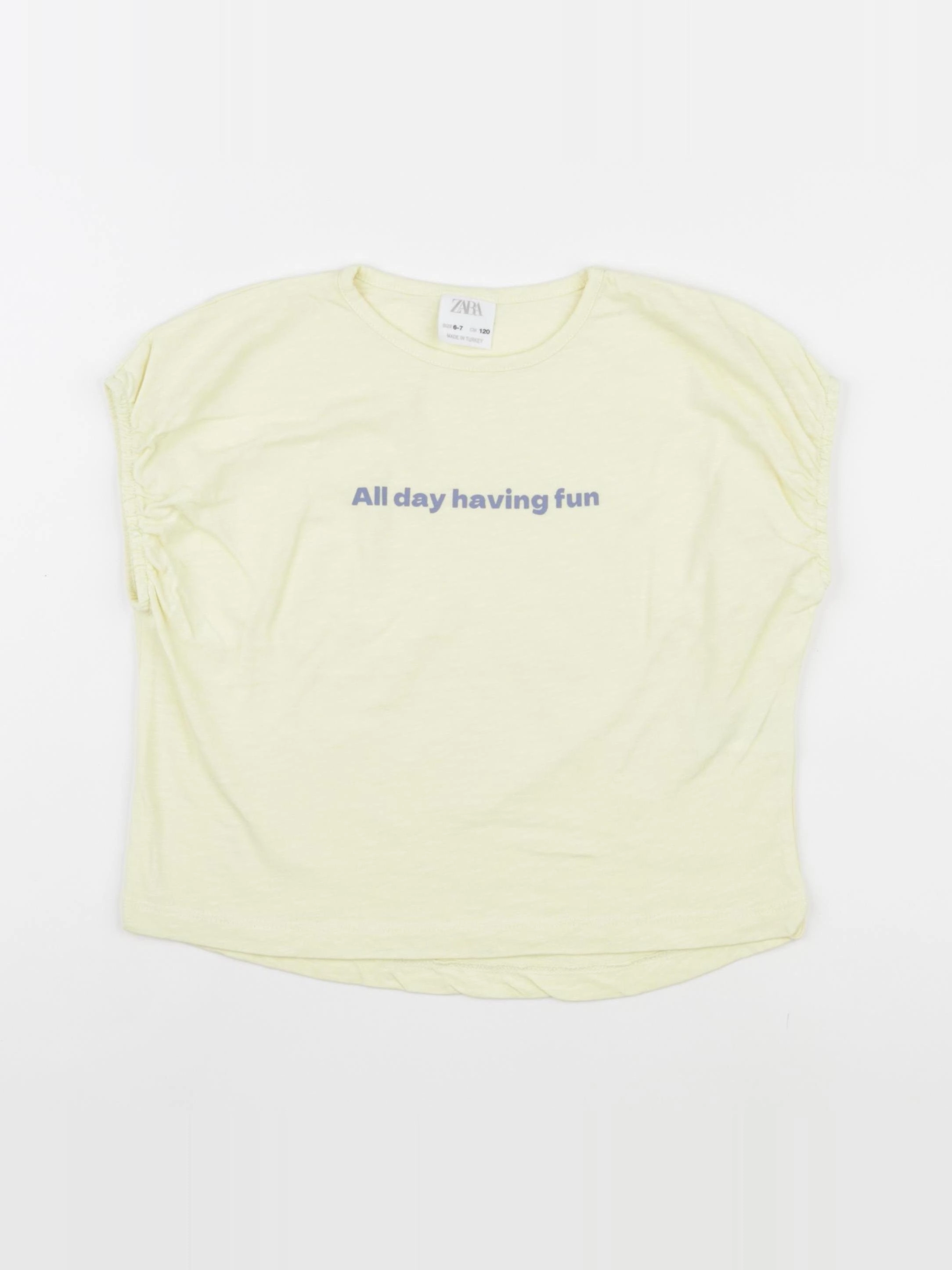 Zara - tee-shirt jaune - 6/7 ans