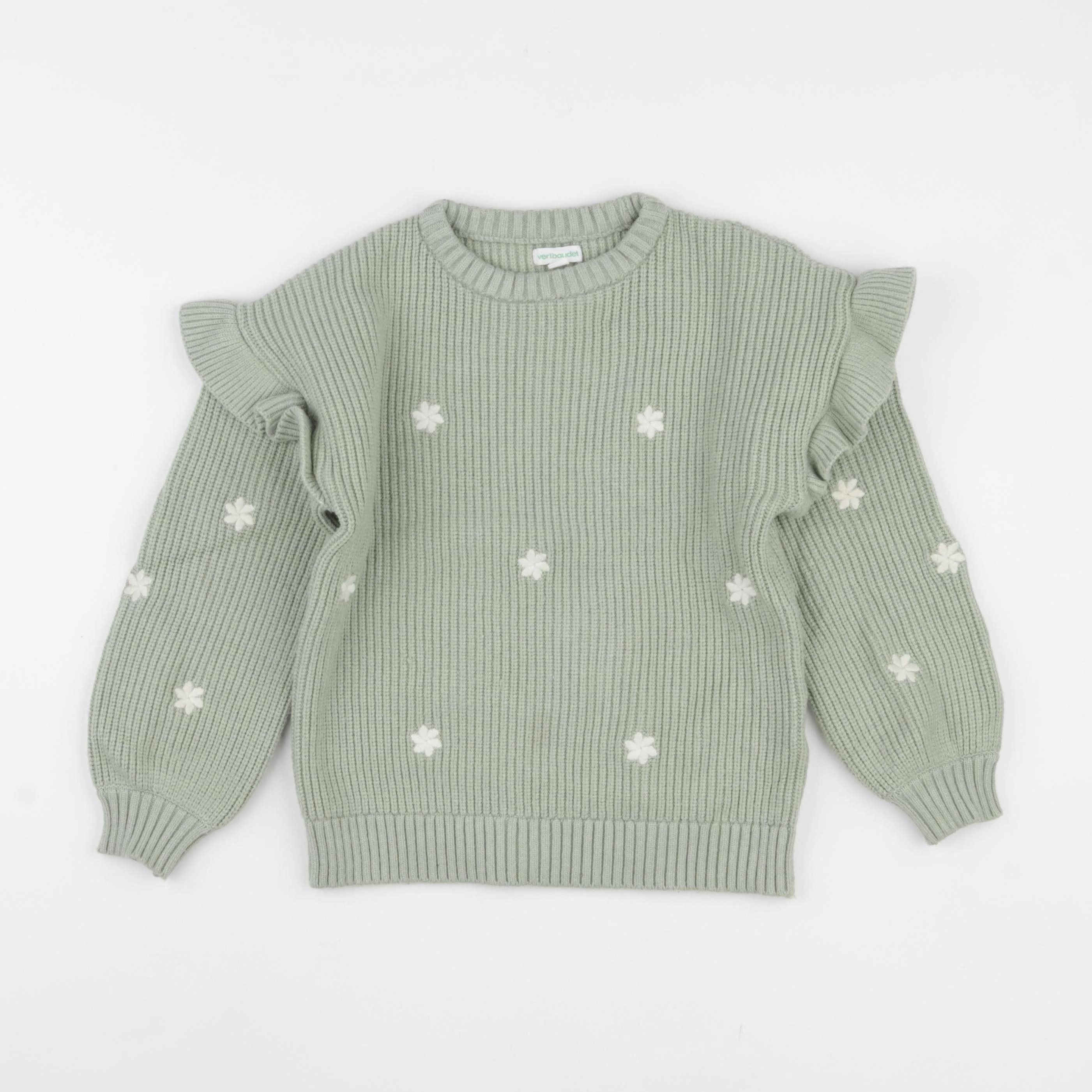 Vertbaudet - pull vert - 7 ans
