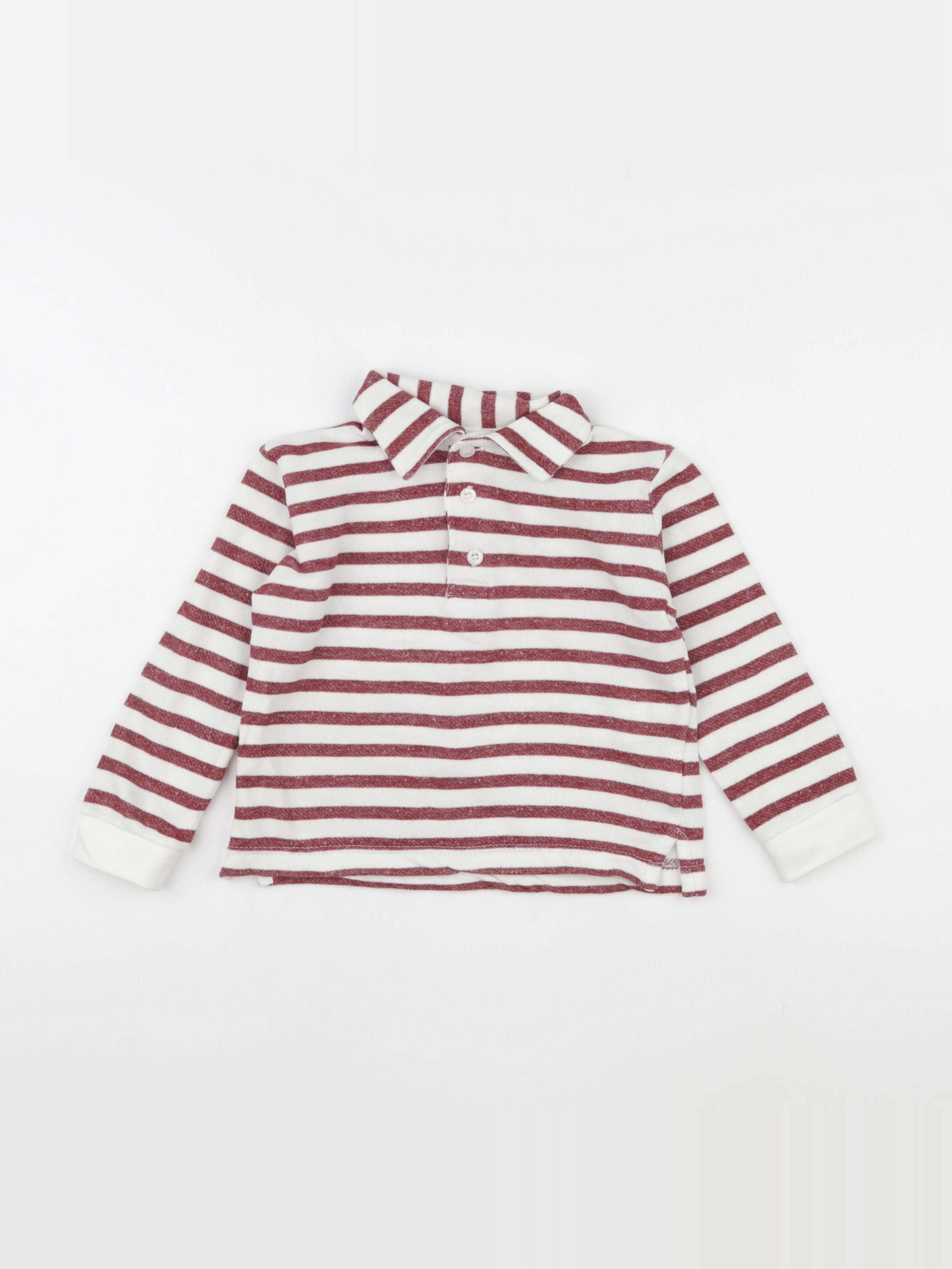 Monoprix - sweat blanc, rouge - 3 ans