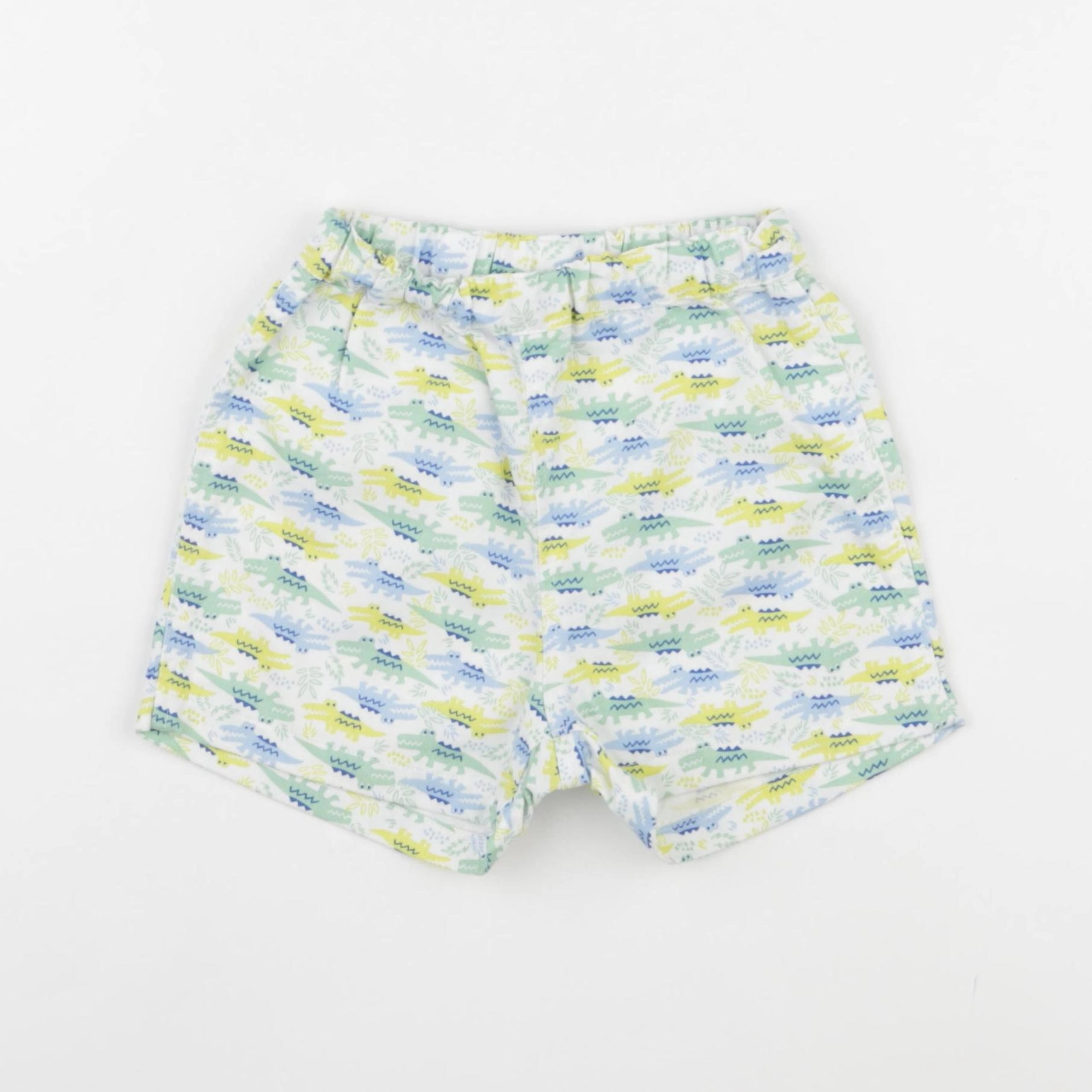 Uniqlo - short bleu, blanc, jaune - 12/18 mois
