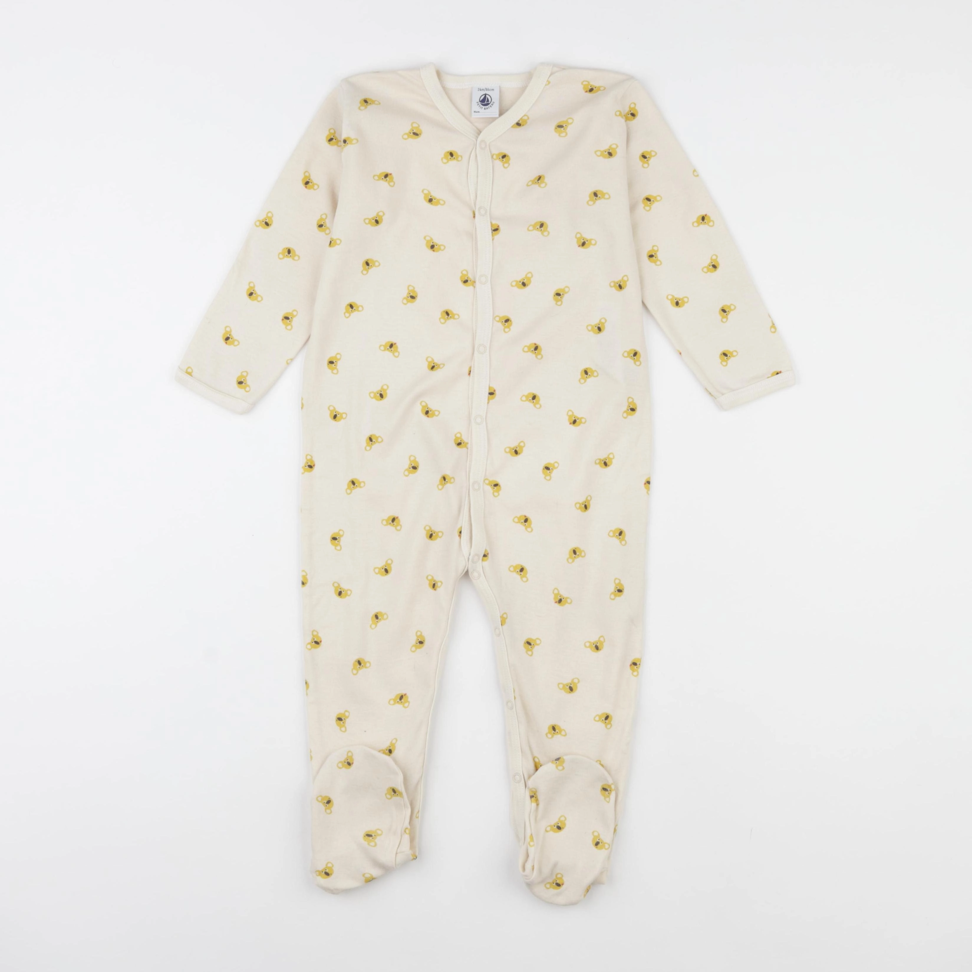 Petit Bateau - pyjama coton beige - 24 mois
